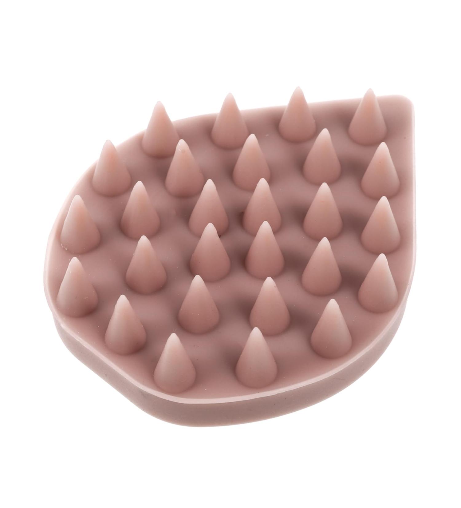 SESESFOUFU Portable Pink Bathing Brush & Scalp Massager - Silicone Hair Comb & Shampoo Brush for Ultimate Hair Care 8.5x7cm - Buy Online on GoSupps.com