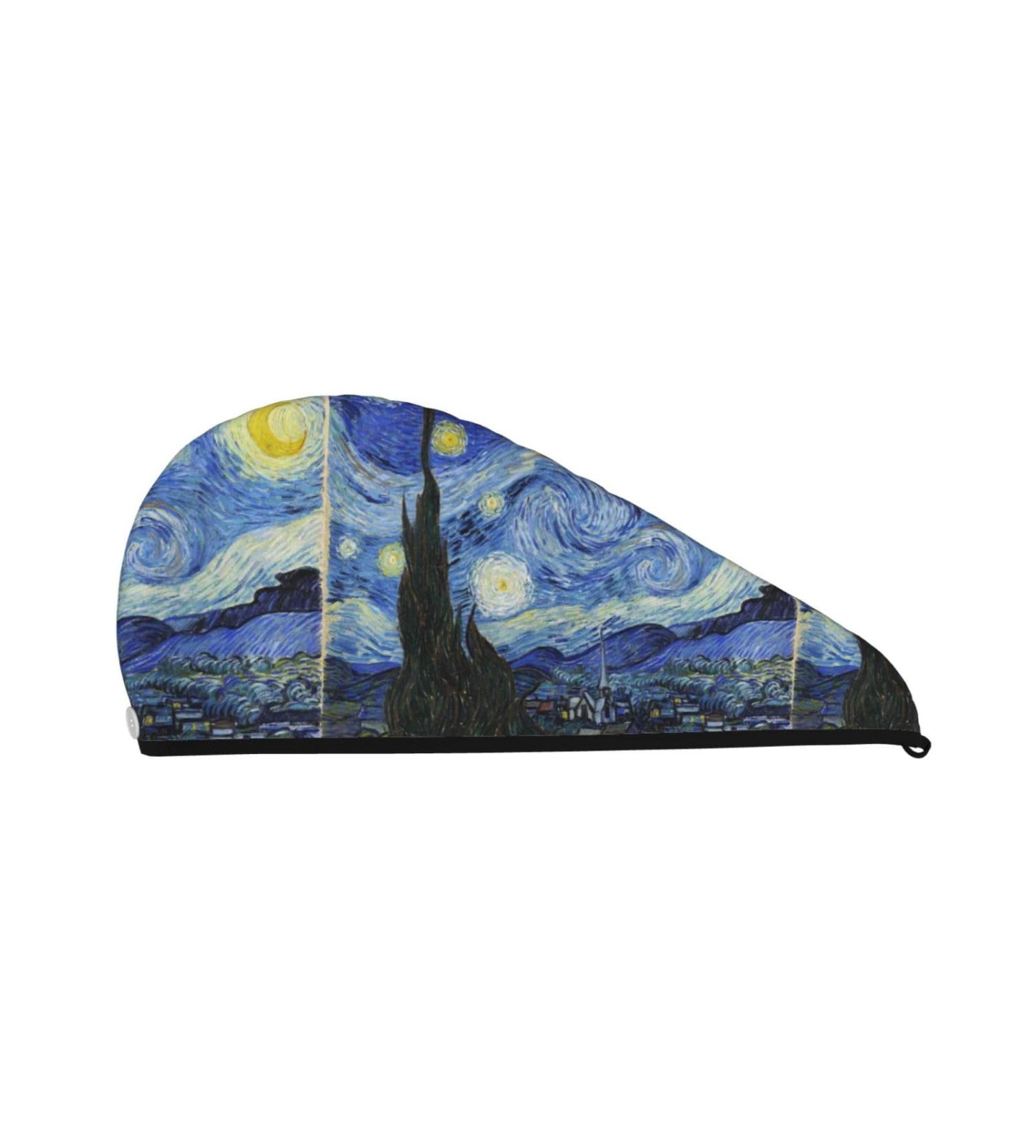 Hair Towel Wrap for Quick Drying | Button Towel Turban - The Starry Night Design - Buy Online on GoSupps.com