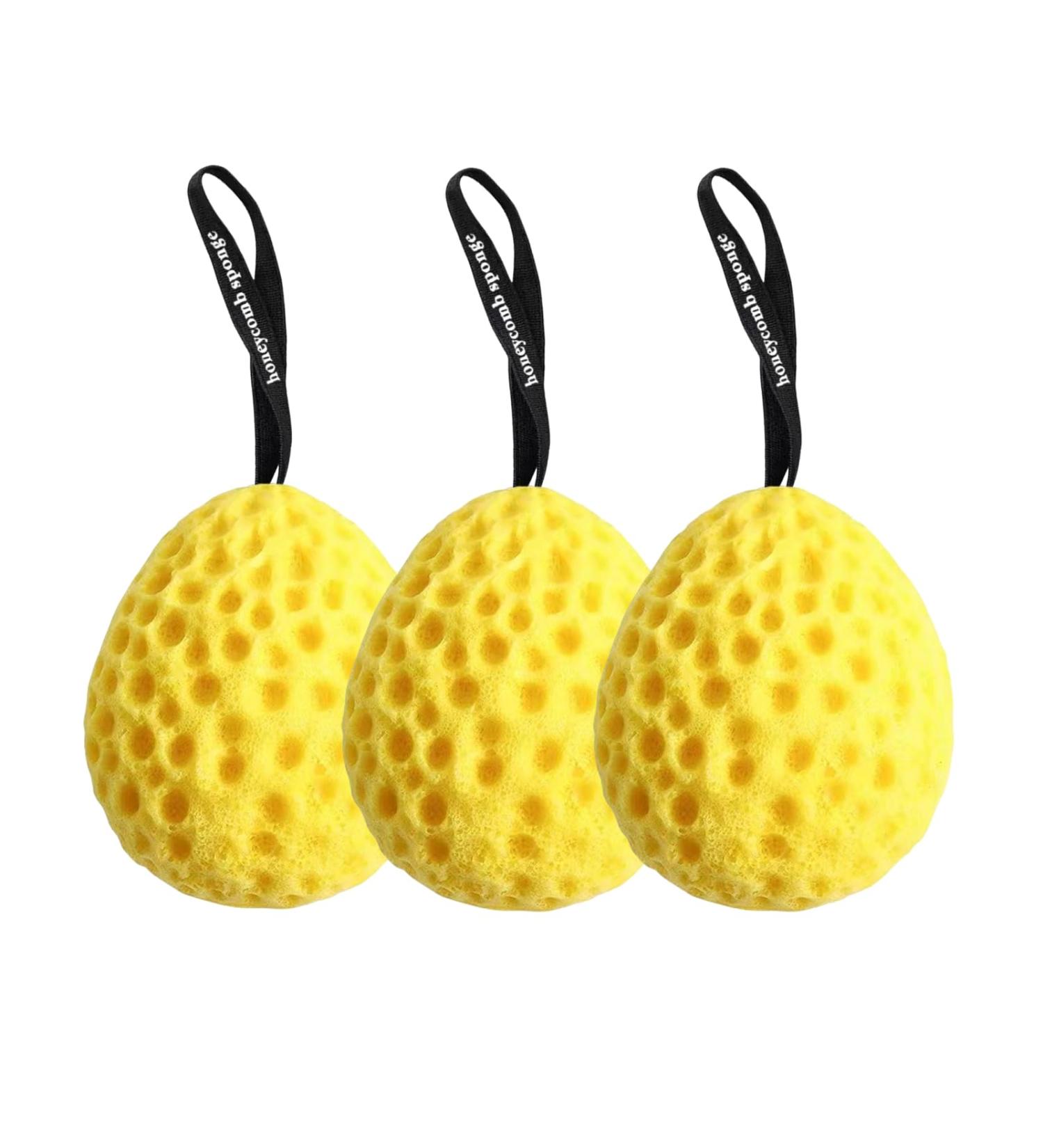 3 PCS ponges de Bain pour Corps ponge de Bain Exfoliante de Nid d'abeille ponges de Douche avec Corde ponge de Nettoyage de Corps Douce ponge de Massage Corporel pour Adultes Enfants (Jaune) - Buy Online on GoSupps.com