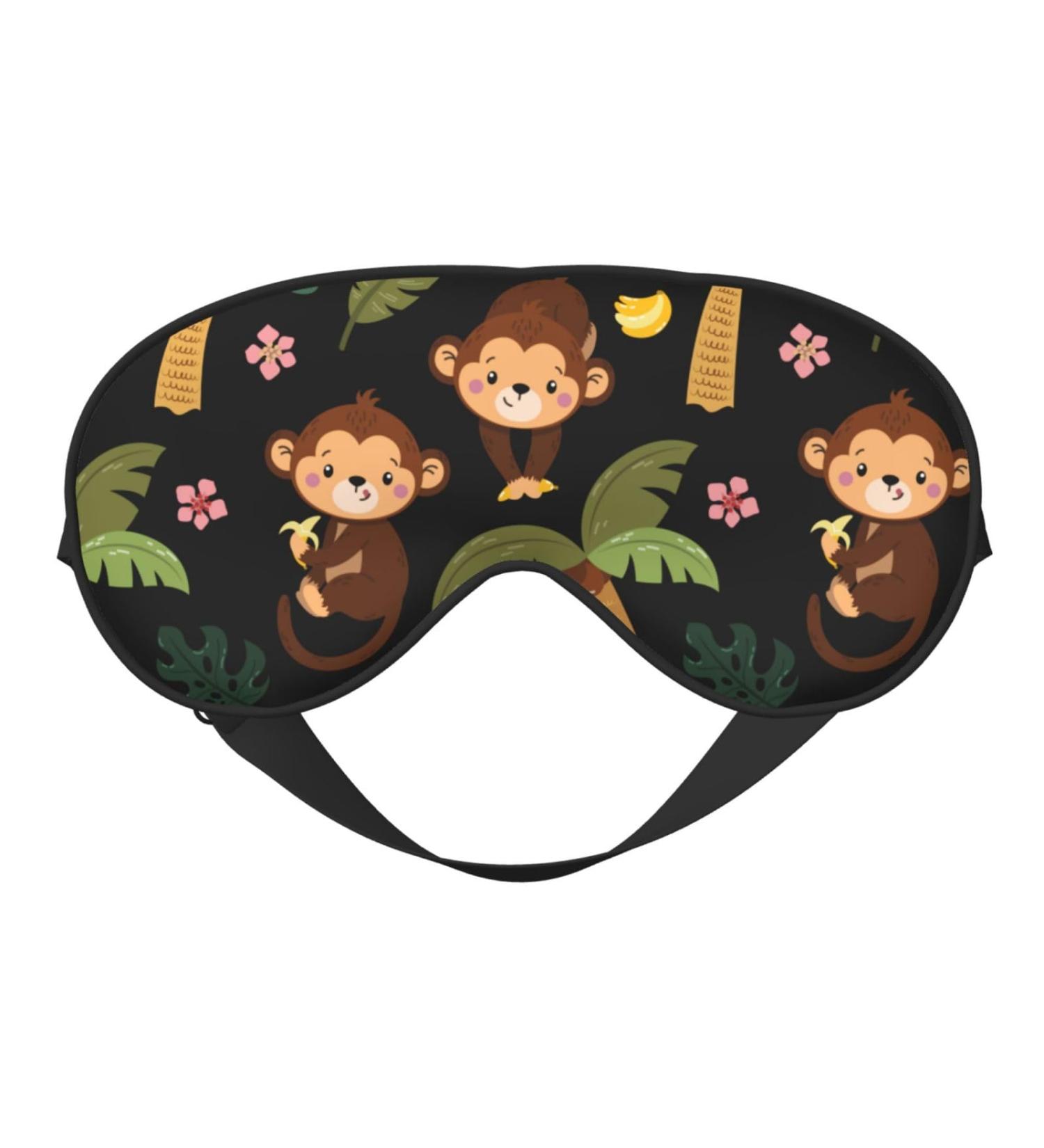 Adjustable Double-Sided Monkeys Swinging from Palms Sleep Mask | Soft Eye Covers for Perfect Shading & Reducing Eye Edema - Buy Online on GoSupps.com