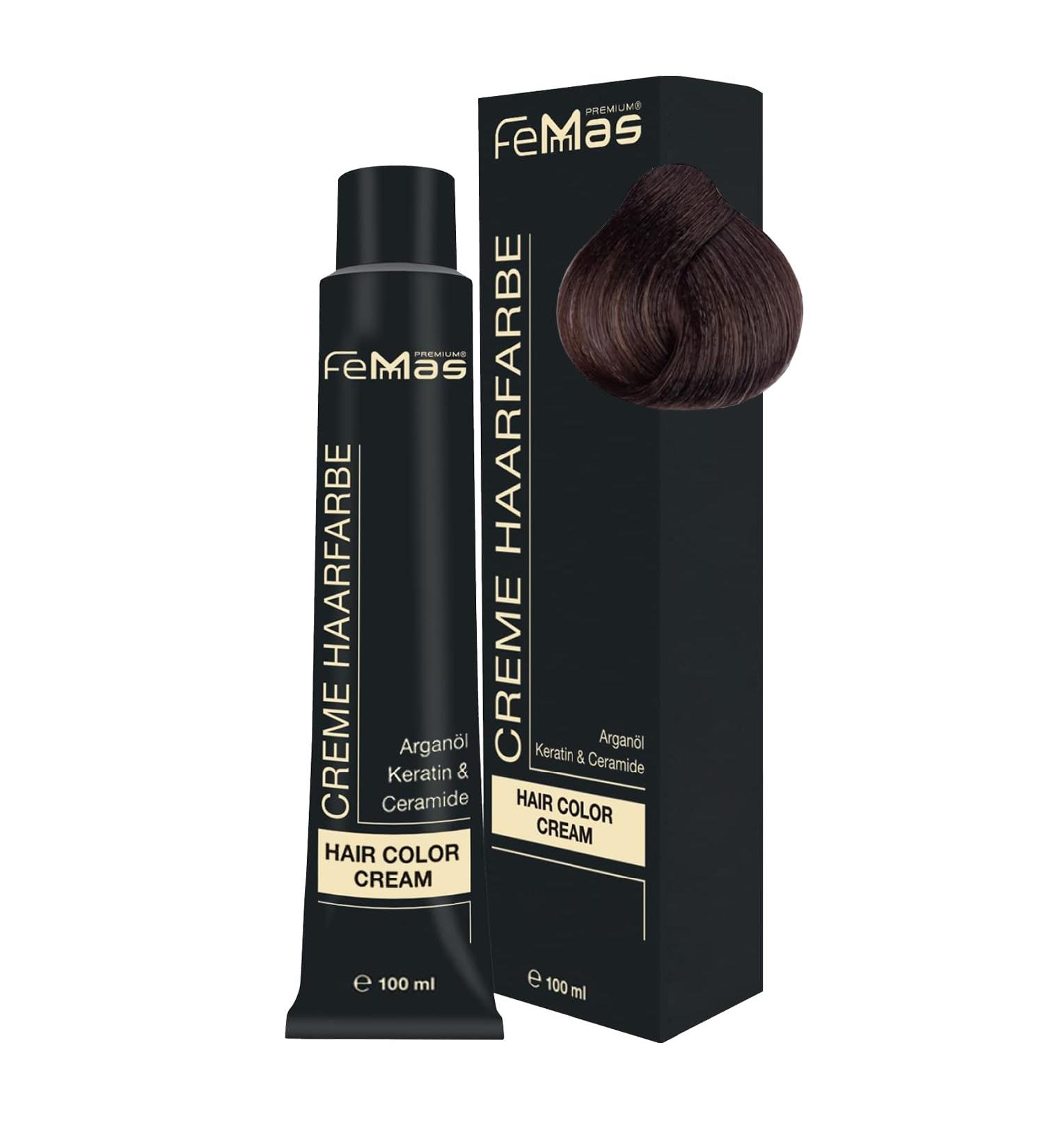 Femmas Hair Color Light Brown Gold 5.3 | Professional Argan Oil Cream Tint | Permanent 100ml | Radiant & Durable Results - Buy Online on GoSupps.com