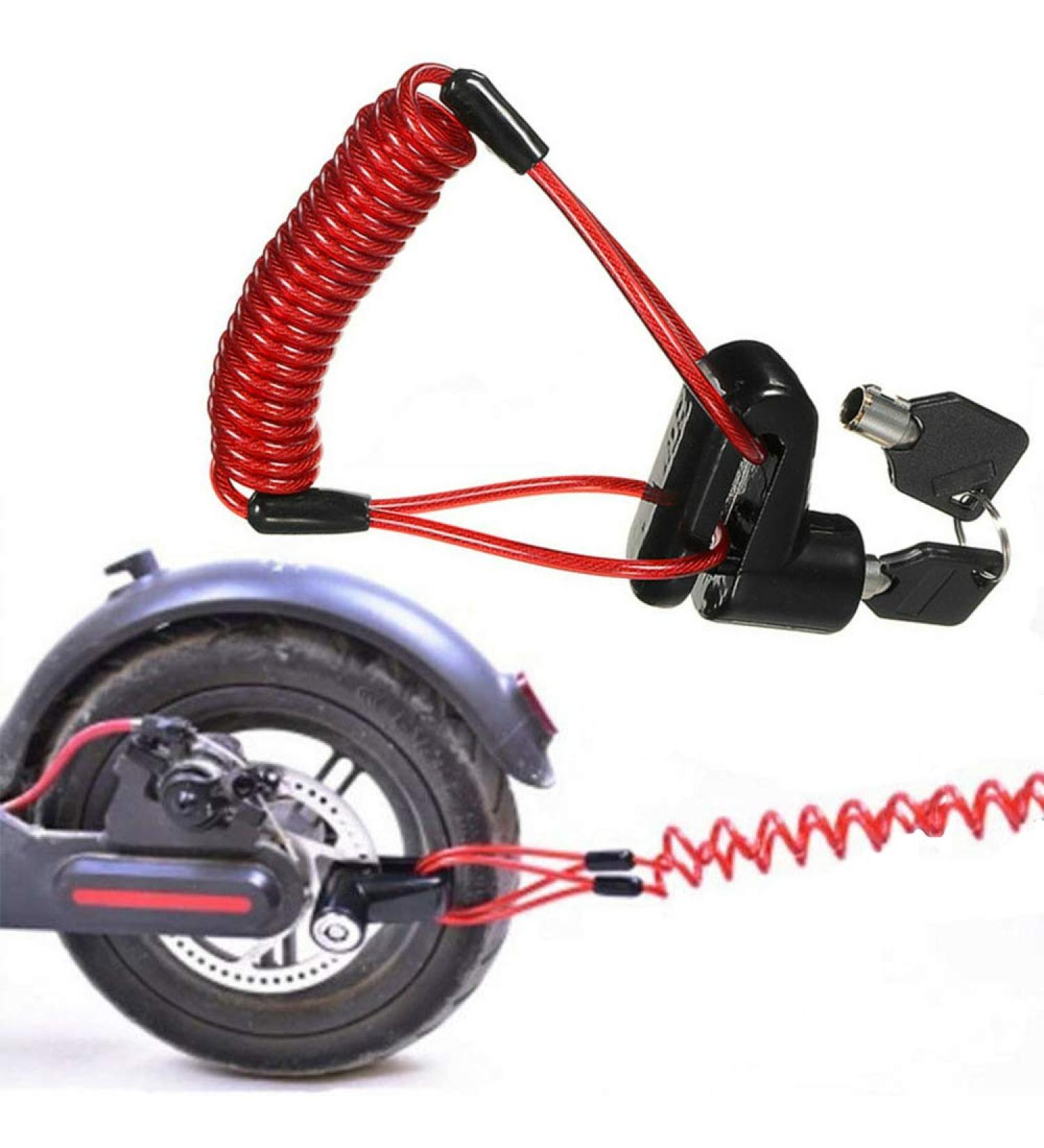 SEWAY Disc Brake Lock for Electric Scooter - Anti-Theft Wheel Security Padlock with Reminder Cable for M365 Scooter - Buy Online on GoSupps.com