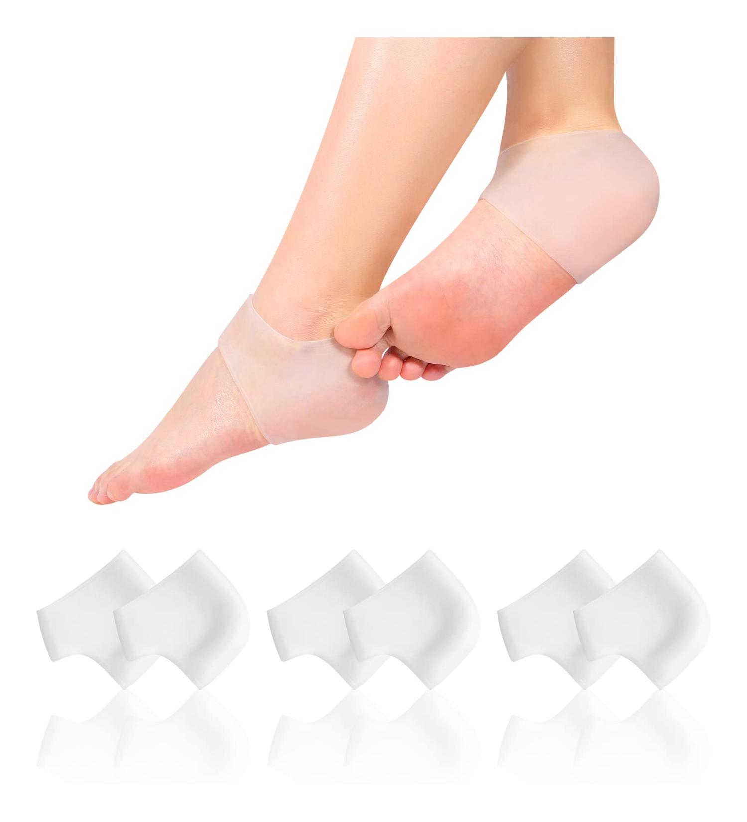 Heel Protectors - 3 Pairs Gel Heel Cups for Pain Relief Blister & Cracked Foot Care - Silicone Socks for Men & Women - Buy Online on GoSupps.com