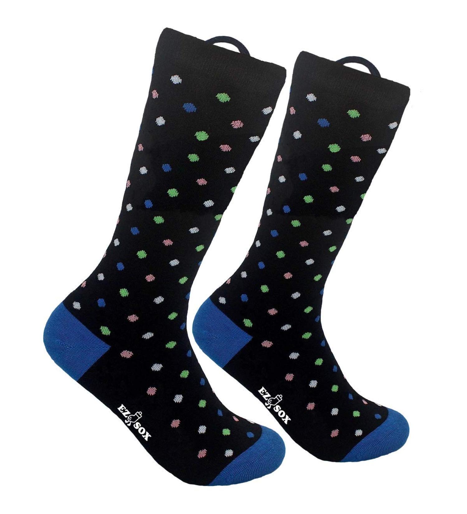 Buy Men's & Women's Arthritis Socks - Seamless Toe & Easy Pull-Up Loops for Hand Dexterity Support | L Dot Pattern - Buy Online on GoSupps.com
