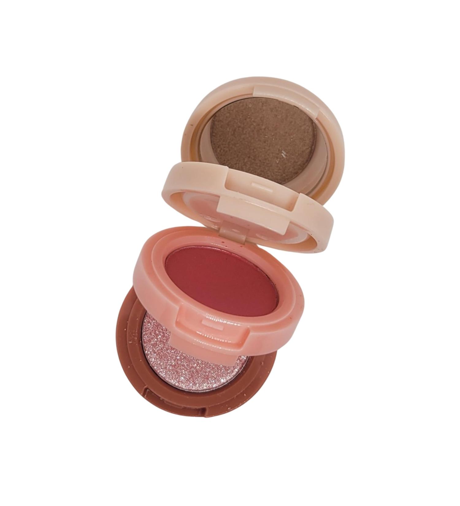 Buy 3-in-1 Blendable Trio: Silky Smooth Eyeshadow Blush & Highlighter Makeup Palette - Pink & Nude - International Shipping - Buy Online on GoSupps.com