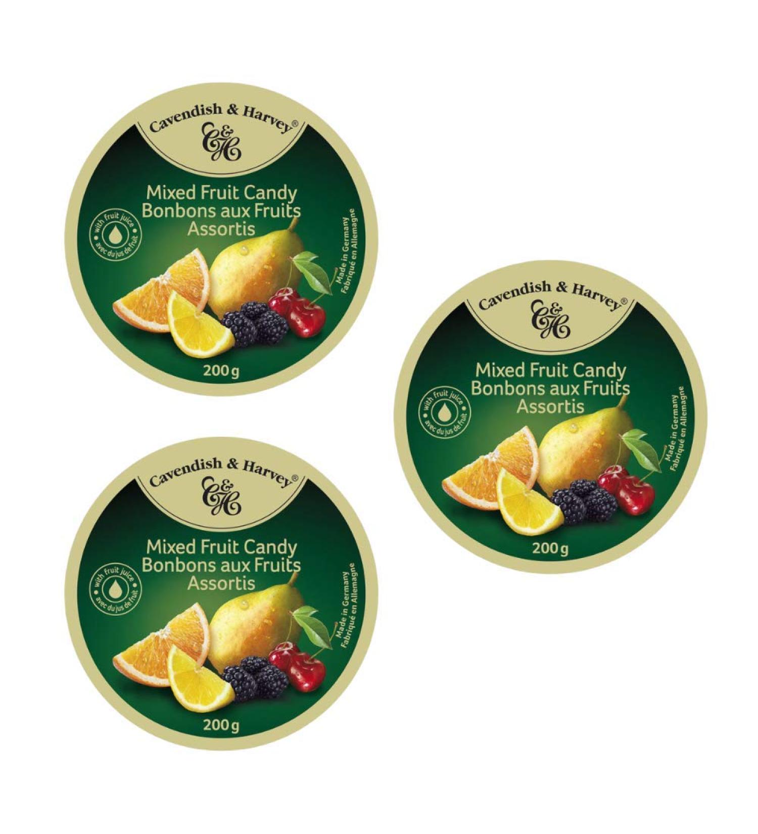 Cavendish and Harvey Mixed Fruit Drops Hard Candy - 200g (3 Pack)