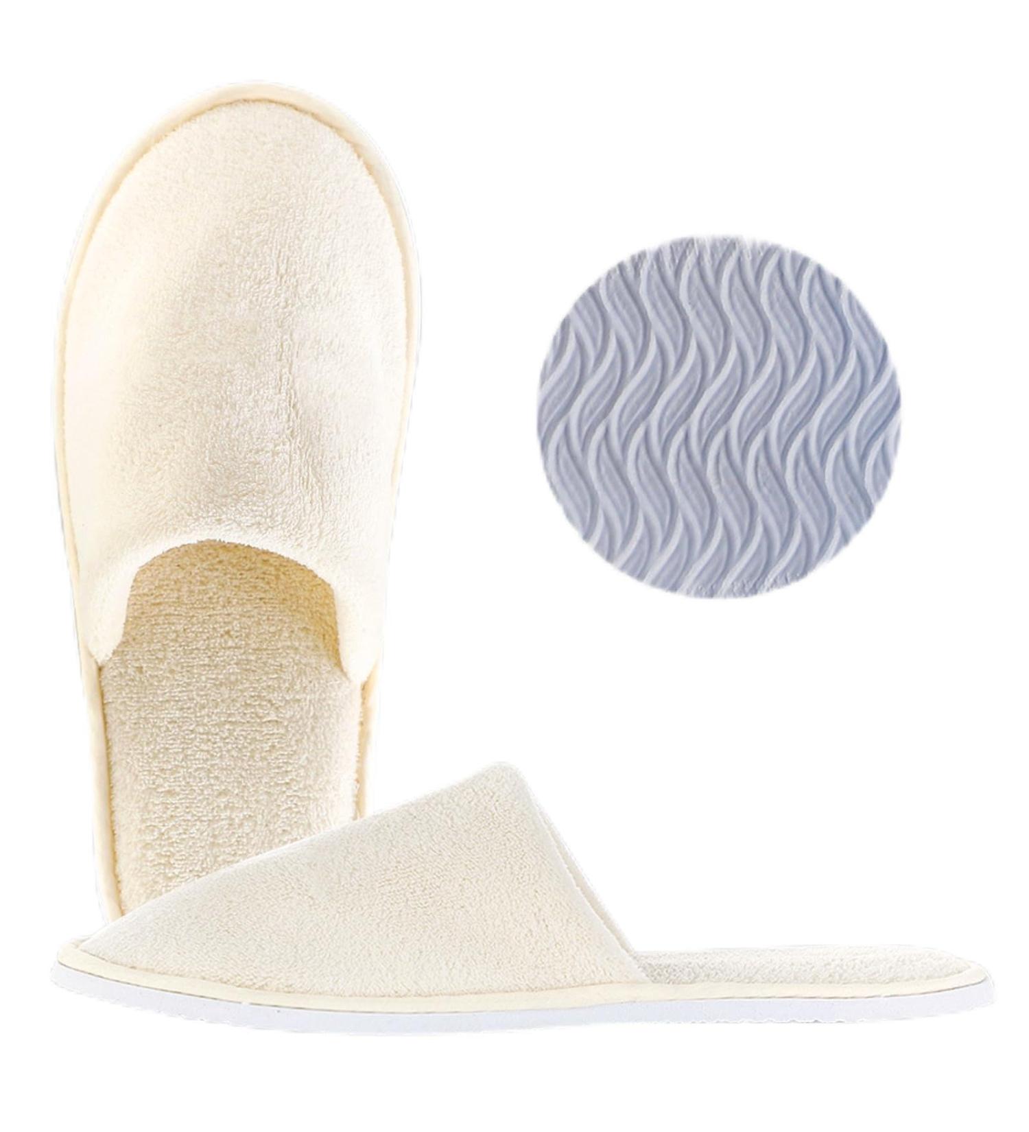 EQLEF Foldable Slip-Resistant Hotelslippers | Portable Bathroom & Spa Slippers for Men & Women - Beige (L/XL) - Buy Online on GoSupps.com