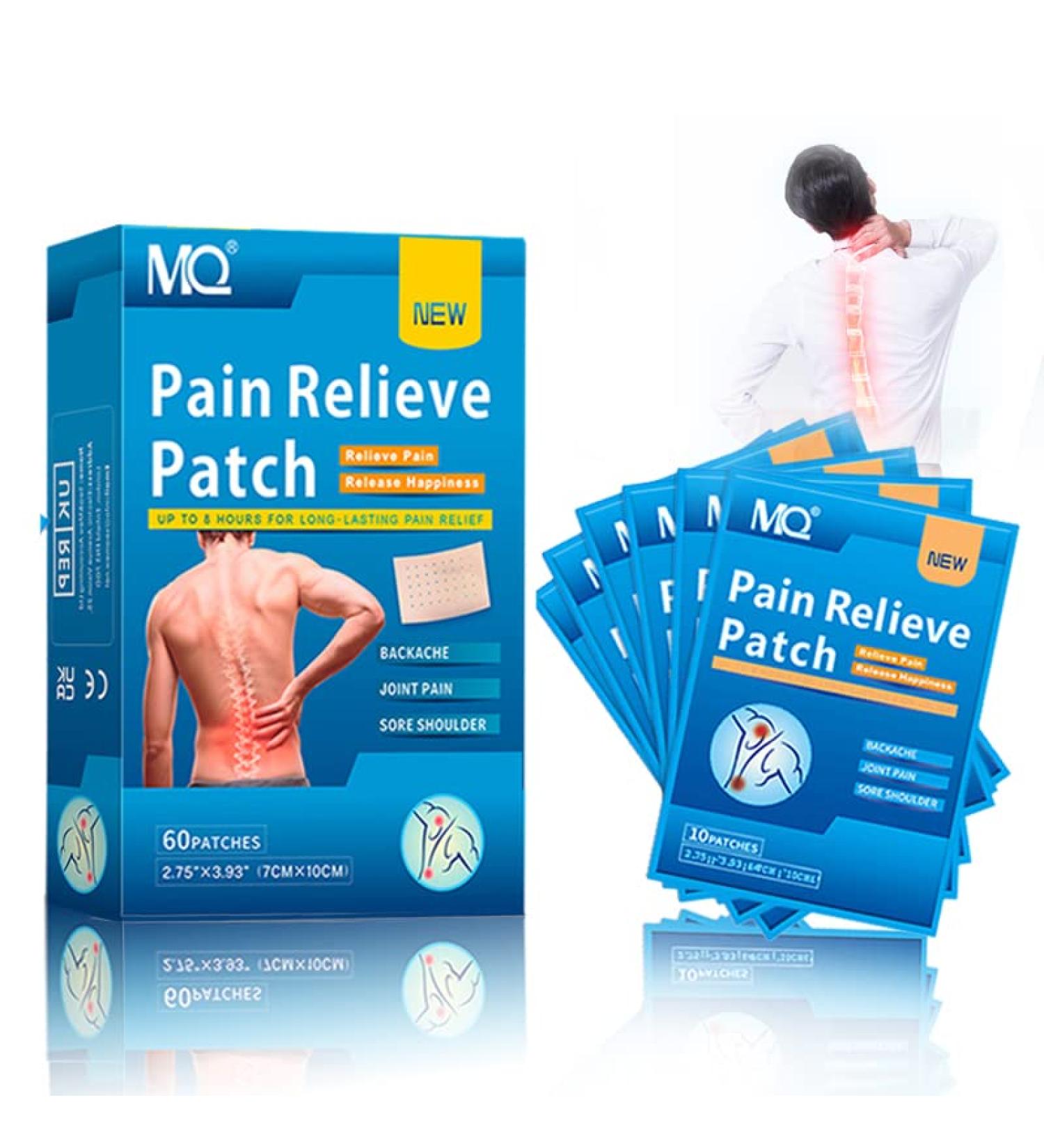 Pain Relief Patch Plaster - 60 Pcs, Long Lasting Effect, Promotes Blood Circulation | For Knee Pain, Backache, Joint & Muscle Pain - Medicated Plaster - Buy Online on GoSupps.com