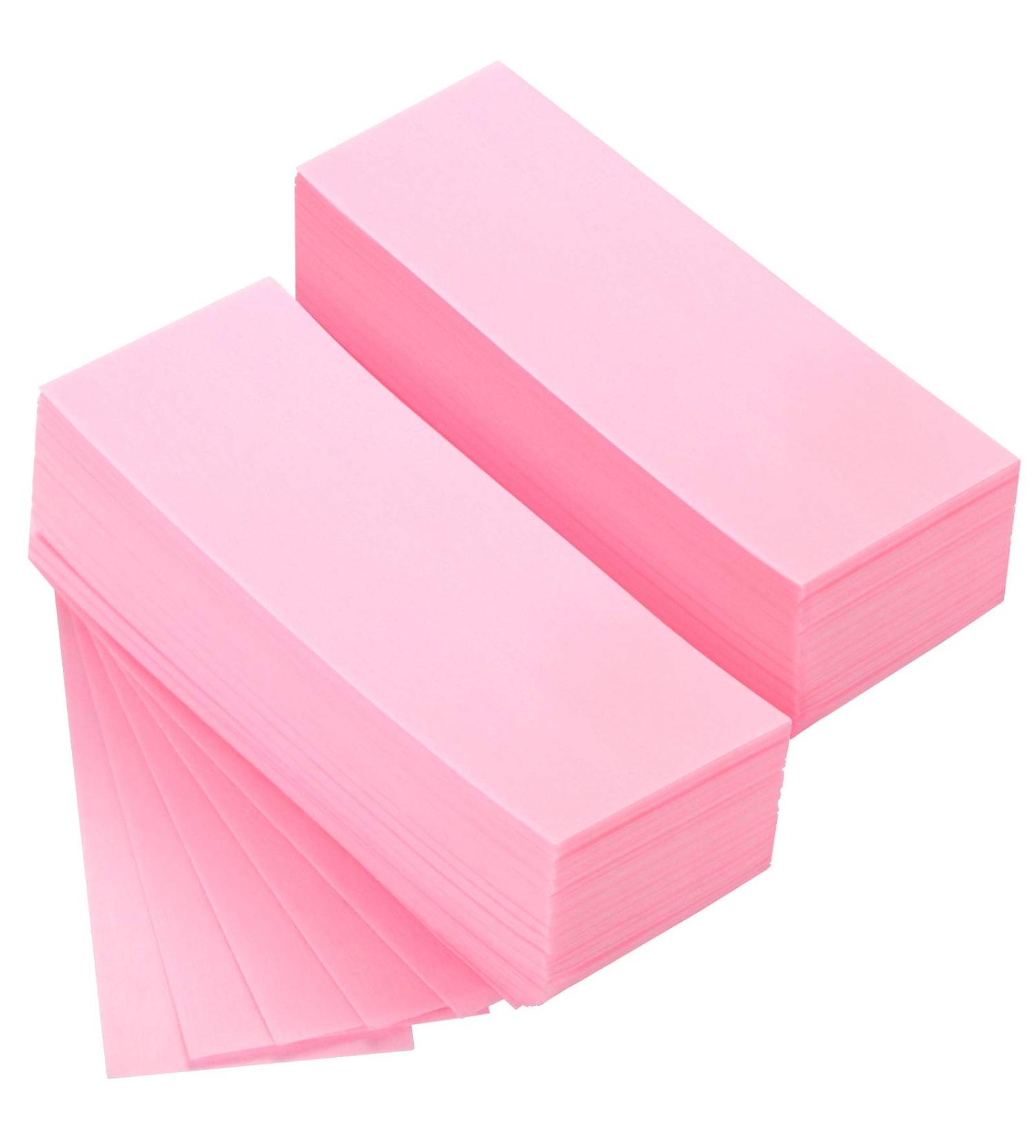 Pink Non-Woven Waxing Strips - 200 Pieces for Facial & Body Hair Removal - Buy Online on GoSupps.com