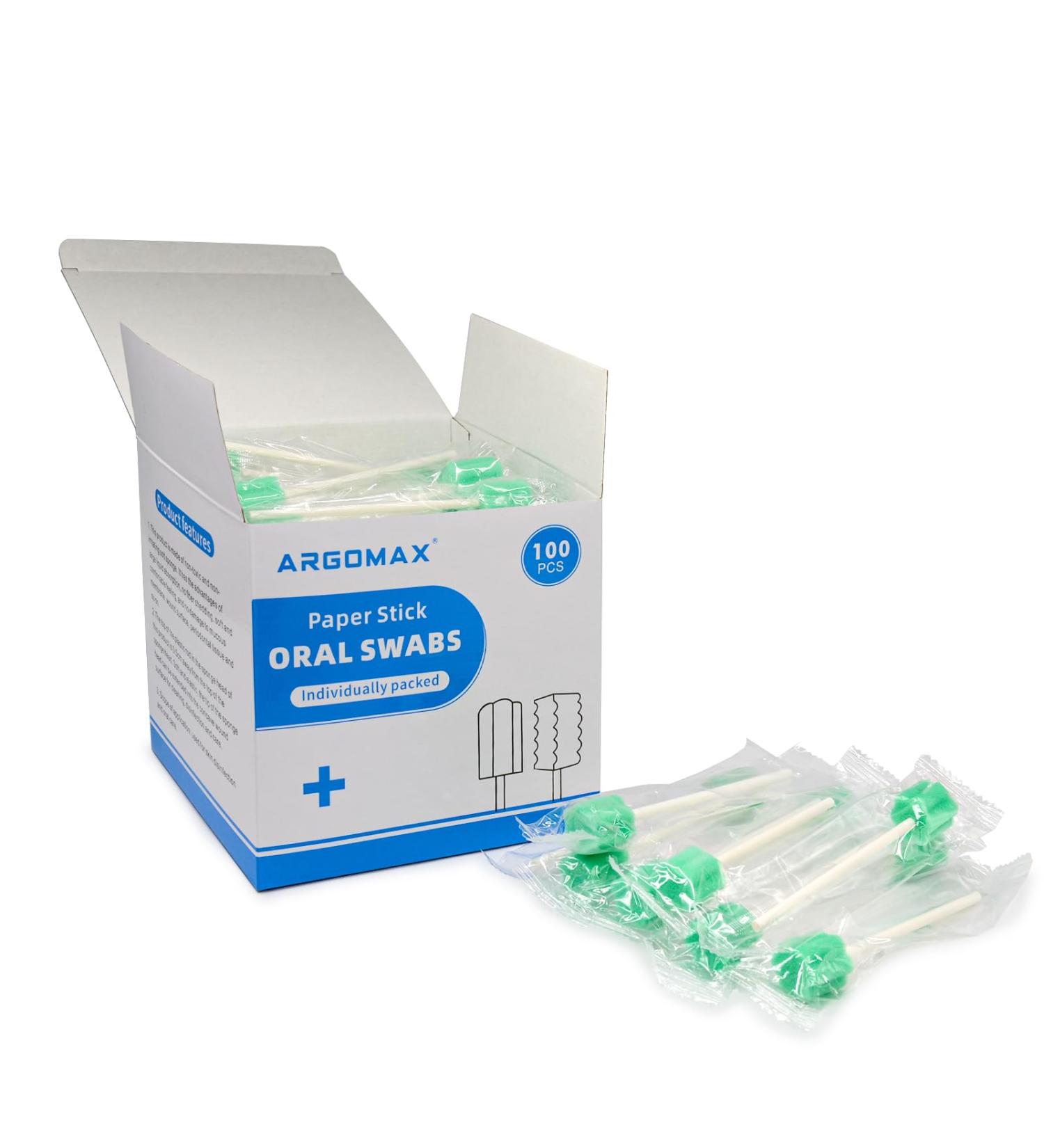 100 pcs Sterile Oral Sponges - Dental Swabs for Oral Hygiene | Mouth Care Foam Cotton Swab - Plum Blossom Cyan - Buy Online on GoSupps.com