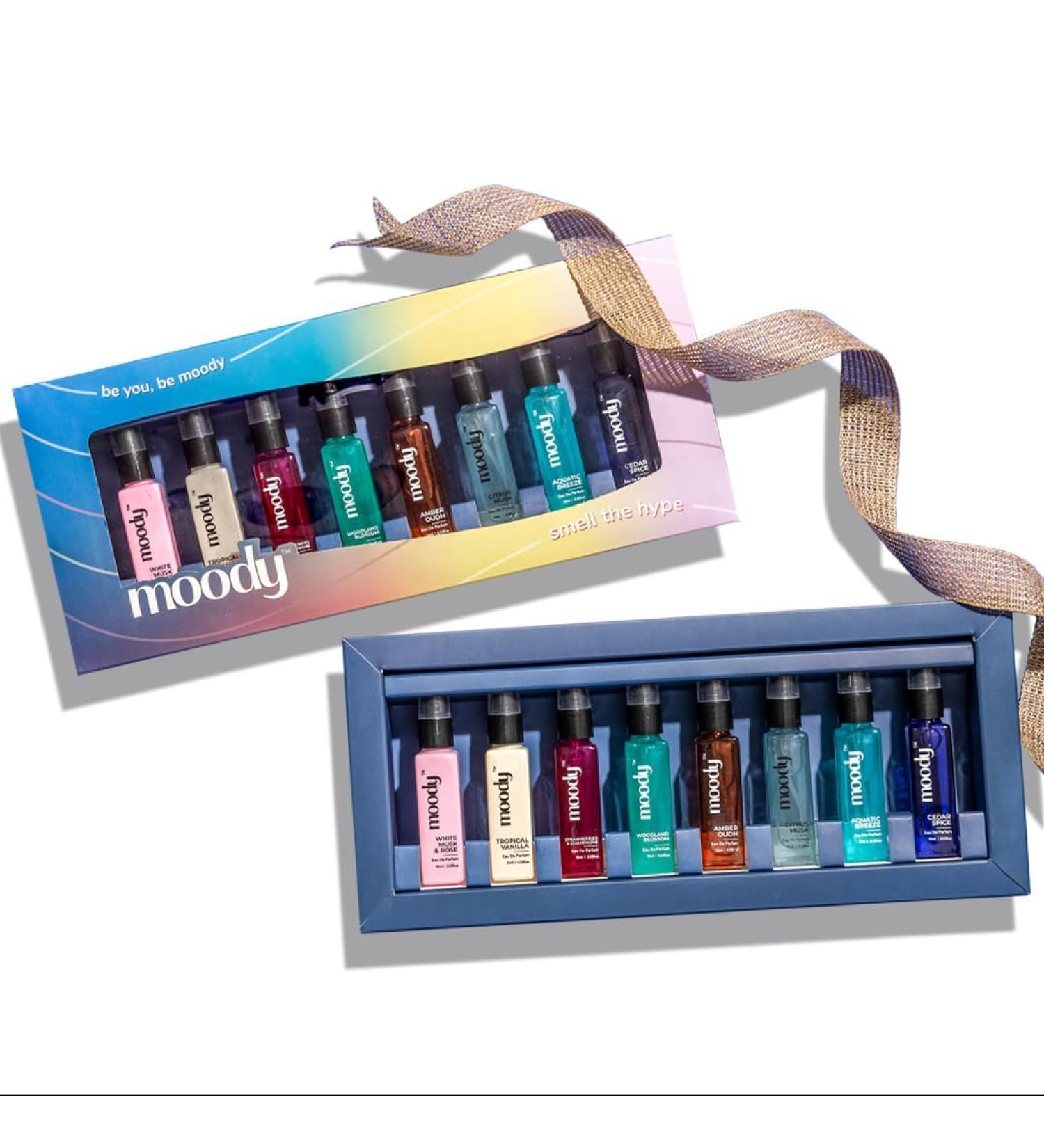 Mood'y Premium Perfume Gifts Set for Men & Women Luxury Collection Long-Lasting Scents Combo Pack of 8x10ml Nice Fragrances Ideal for Special Occasions Gift for Anniversaries & Birthdays - Buy Online on GoSupps.com