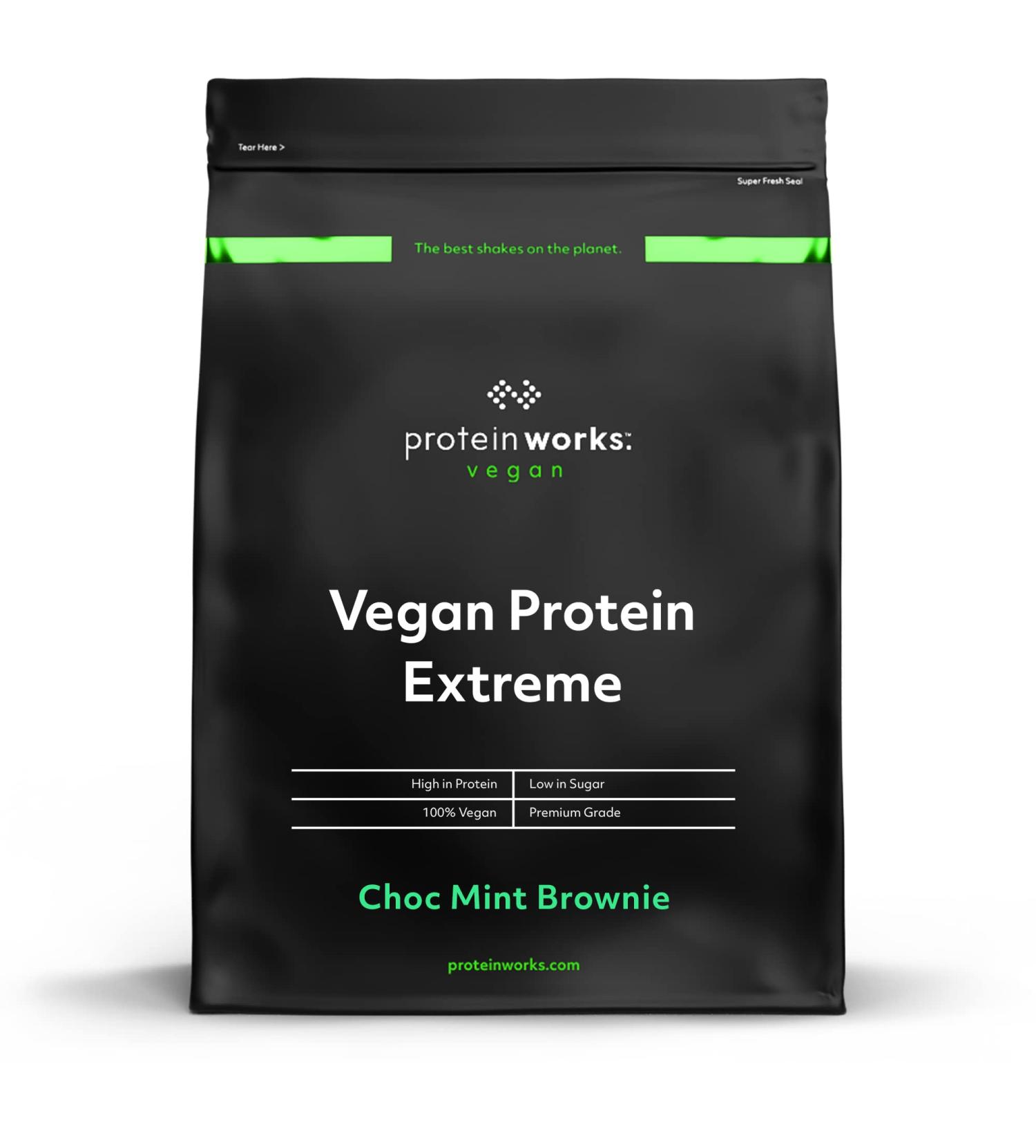 The Protein Works Vegan Protein Extreme 2kg - Choc Mint Brownie | 29g Plant Based Protein | Vitamin Blend | 57 Servings - Buy Online on GoSupps.com