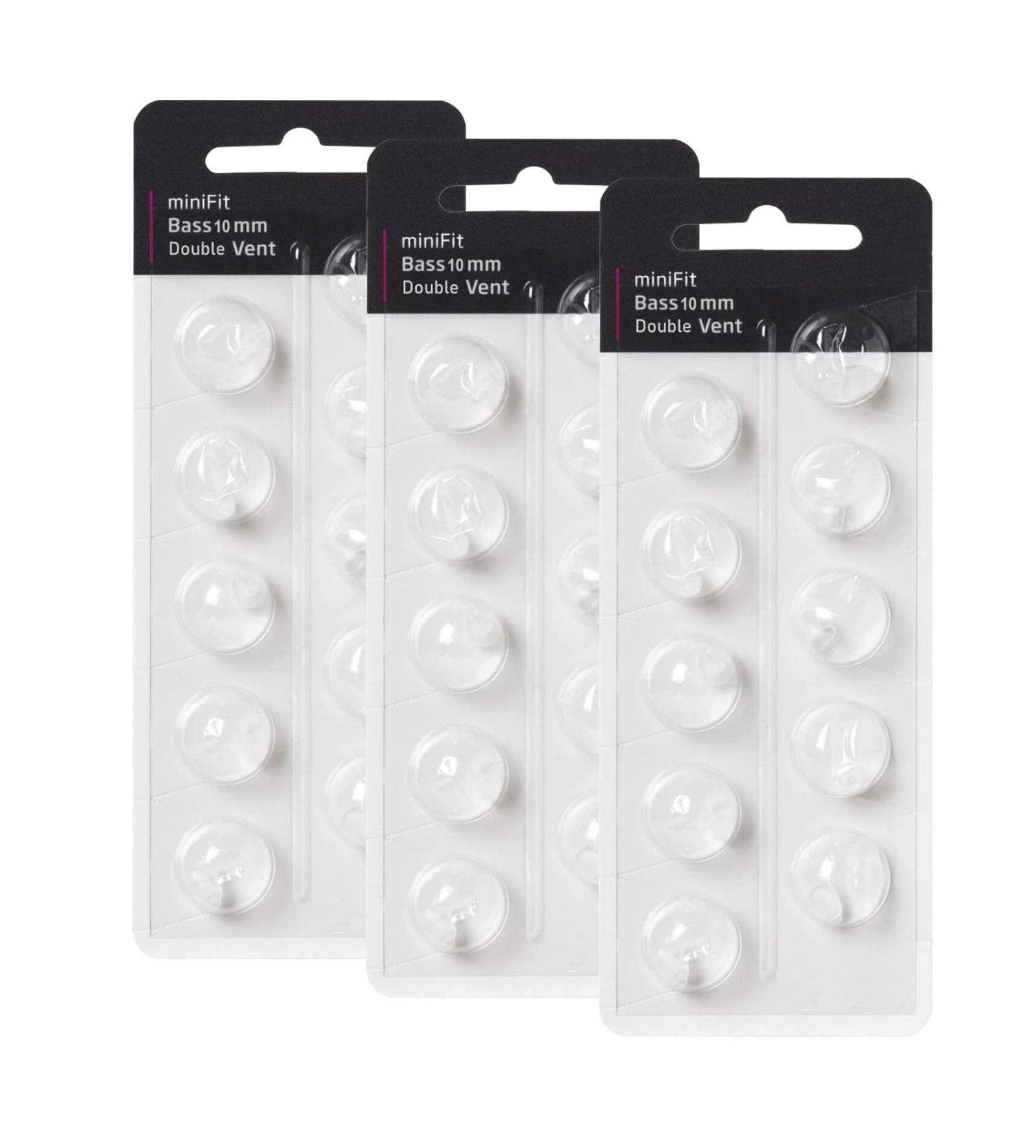 Oticon MiniFit Double Vent Bass Domes 10mm - 3 Packs | Universal Hearing Aid Supplies - Buy Online on GoSupps.com