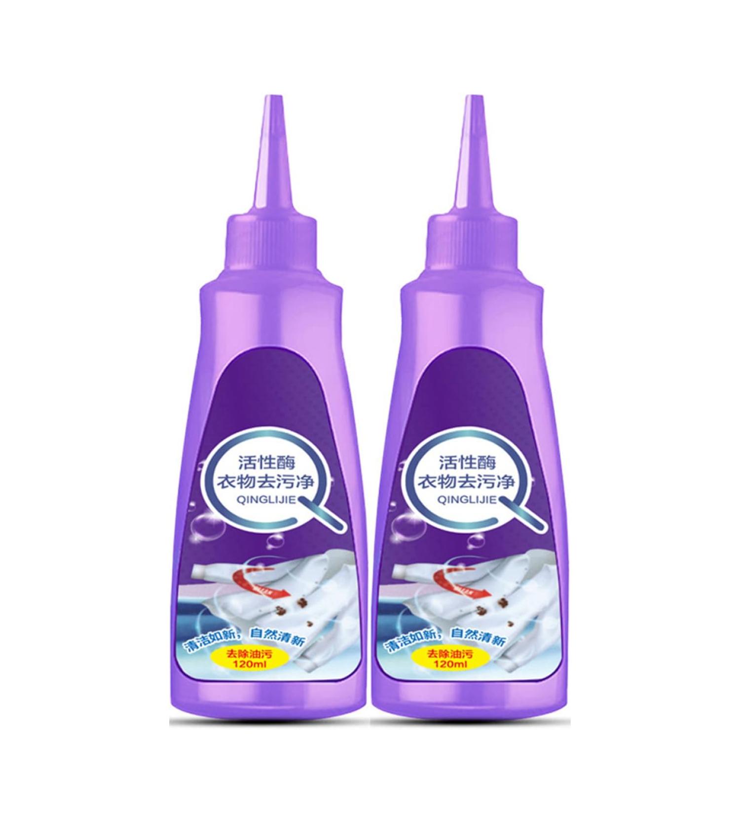 Active Enzyme Laundry Stain Remover - White Shirt Cleaner Stubborn Stains Cleaner Clothes Oil Stain Remover Active Enzyme Clothing Stain Remover (2Pcs Purple) - Buy Online on GoSupps.com