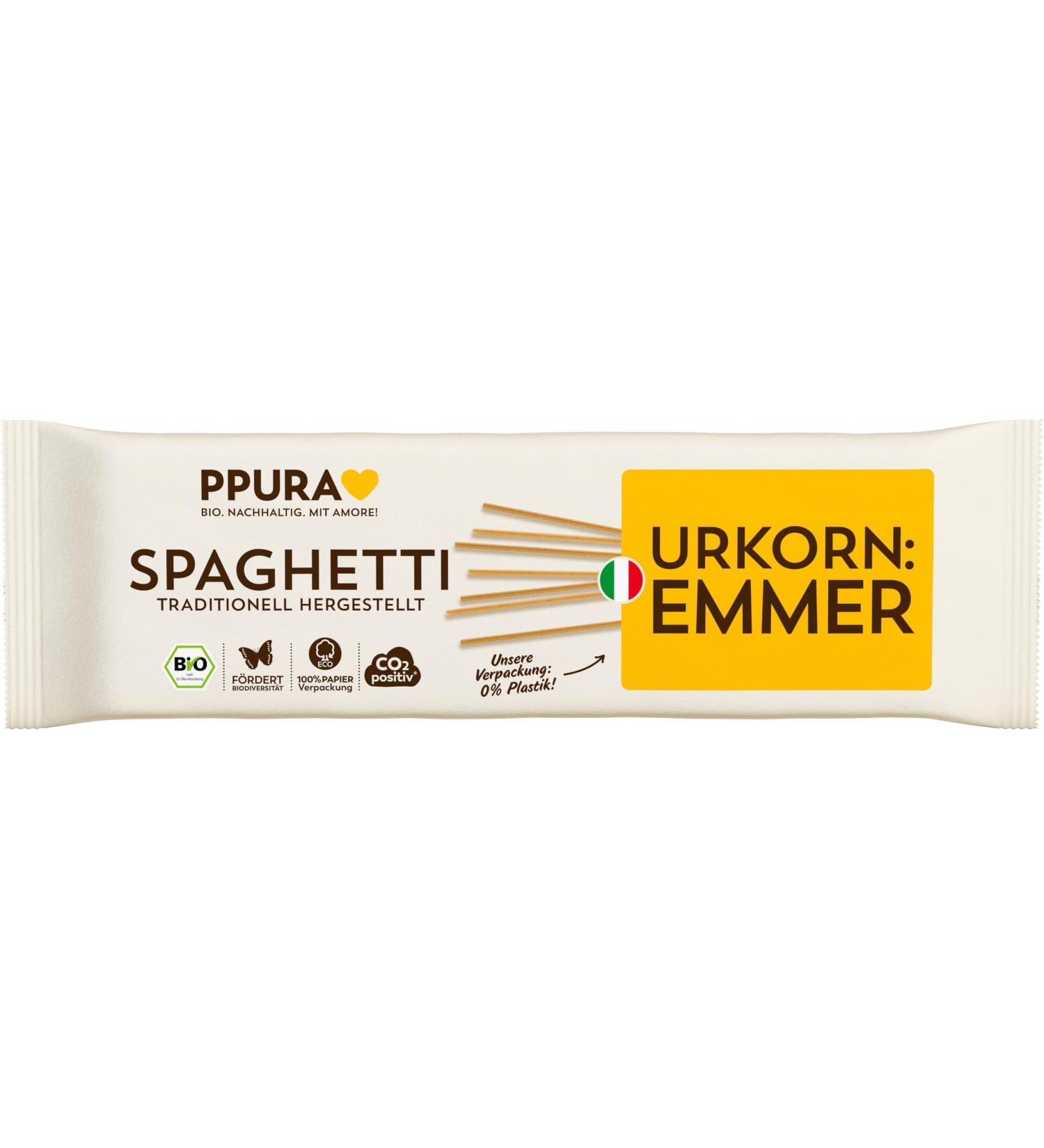 PPURA PPURA Emmer Urkorn Italian Pasta 500g Cereal 100% Natural No Dyes or Preservatives Seasonal & Regional Italian Pasta Bronze Process Zero Foodwaste