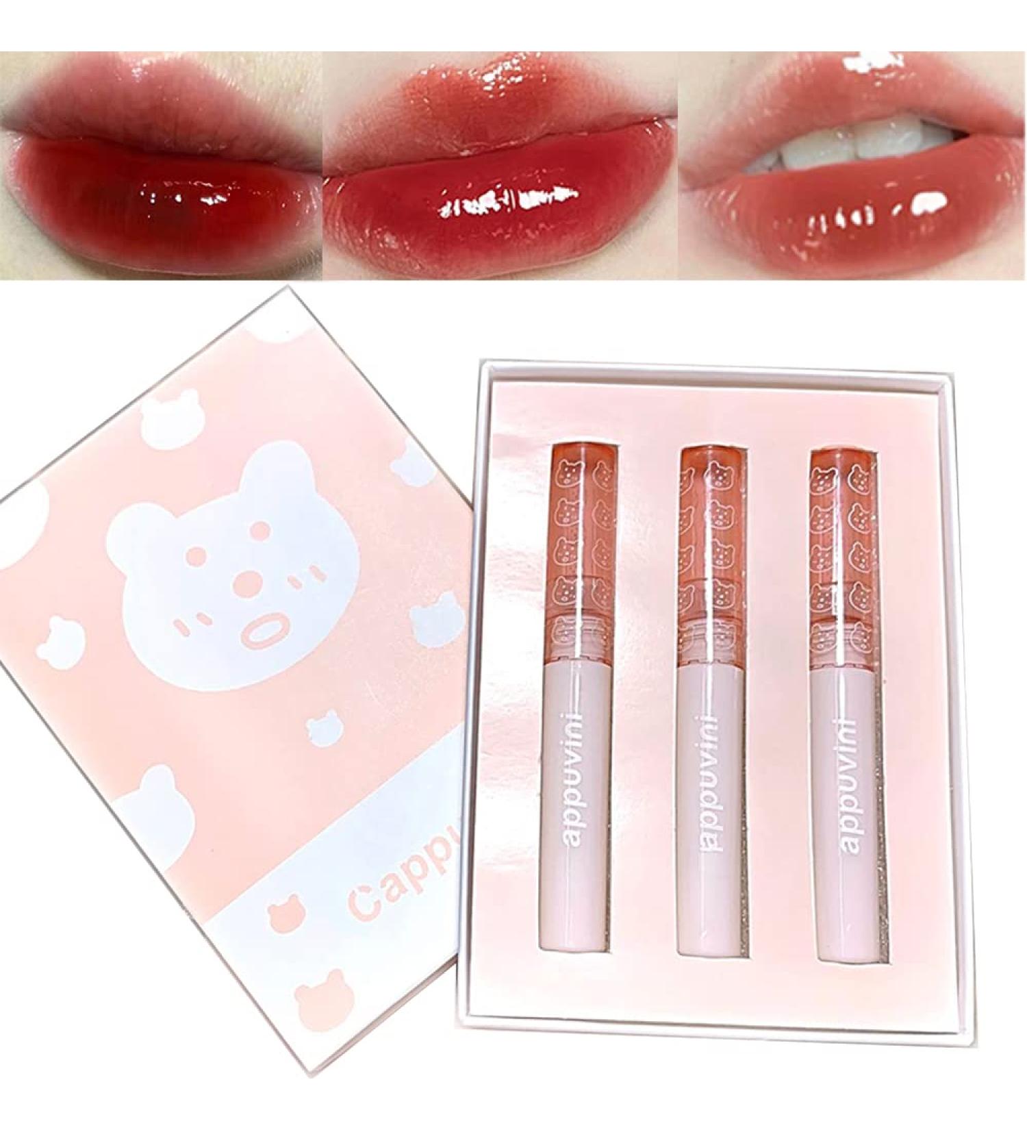 Sitovely 3Pcs Mirror Water Lip Gloss Set - Hydrating & Long-Lasting Lip Glaze for Fuller-Looking Lips - High Pigmented Makeup Gift Set for Girls and Women - Buy Online on GoSupps.com