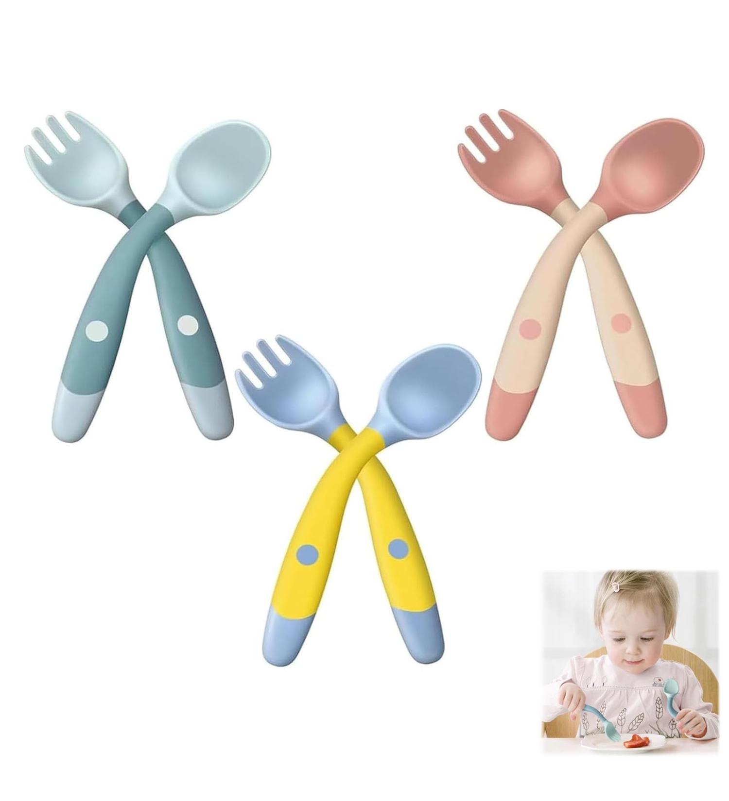 Buy Babyl Open 3 Pairs Baby Cutlery - BPA-Free Learning Spoon Set (Pink Green Yellow) for 6 Months & Older - Buy Online on GoSupps.com
