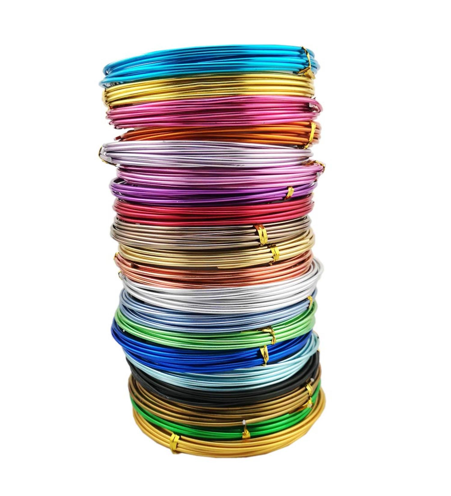 Inspirelle 20 Colors Aluminum Craft Wire for Jewelry Making - 12 Gauge (2.0mm) - 3M Each Color | Bendable Metal Wire for Crafts - Buy Online on GoSupps.com