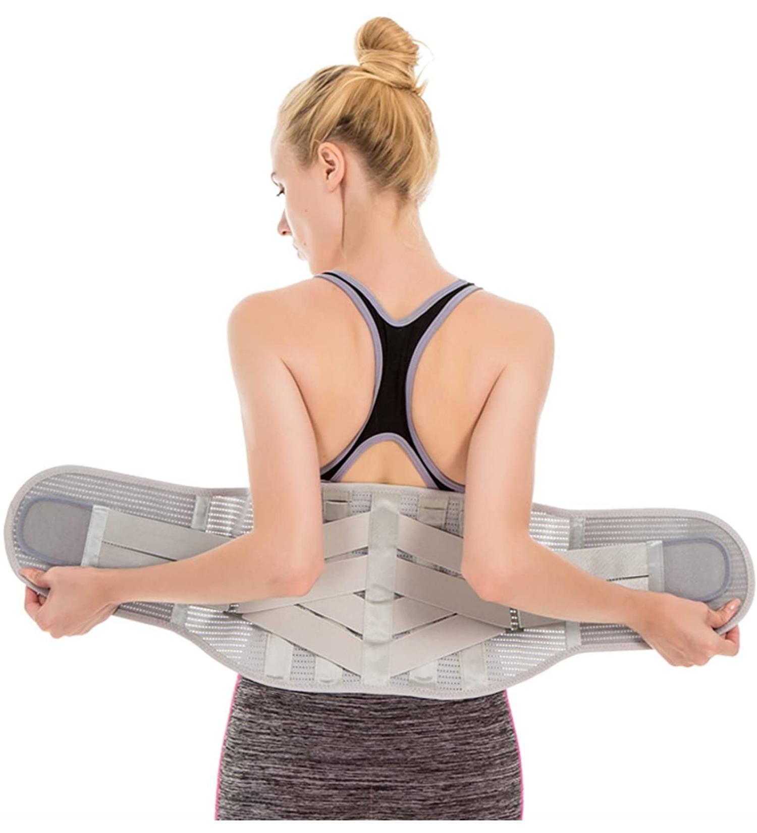 Buy Lumbar Support Belt | Back Brace for Men & Women | Pain Relief for Herniated Disc Sciatica Scoliosis | Medium Size & Breathable Design - Buy Online on GoSupps.com
