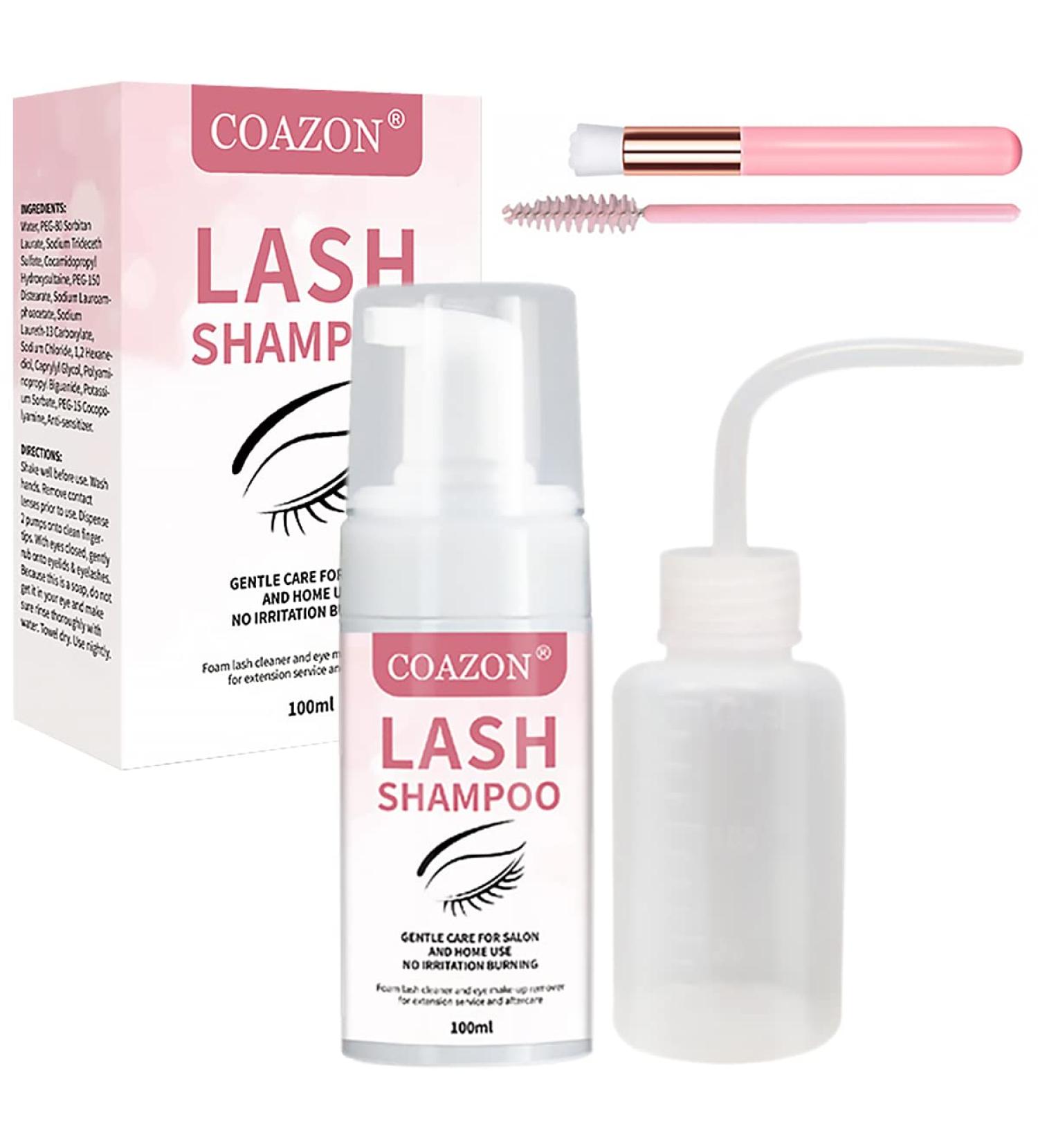 100ml Eyelash Extension Cleanser with Brush - Sulfate-Free Lash Shampoo for Salon & Home Use - Buy Online on GoSupps.com