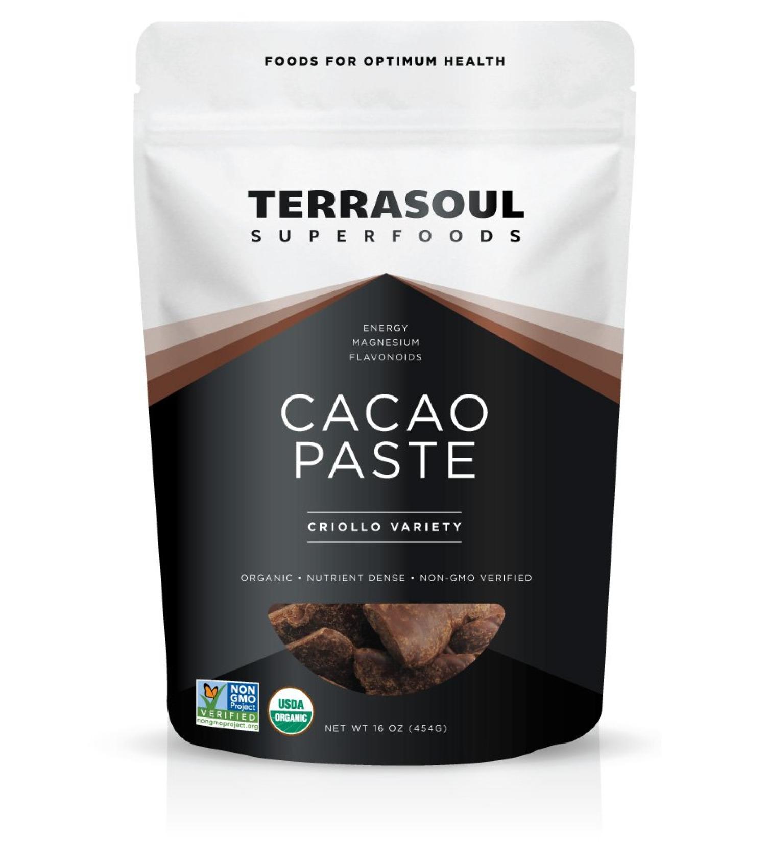 Terrasoul Superfoods Raw Organic Cacao Paste Liquor - 1lb | Premium Quality - Buy Online on GoSupps.com