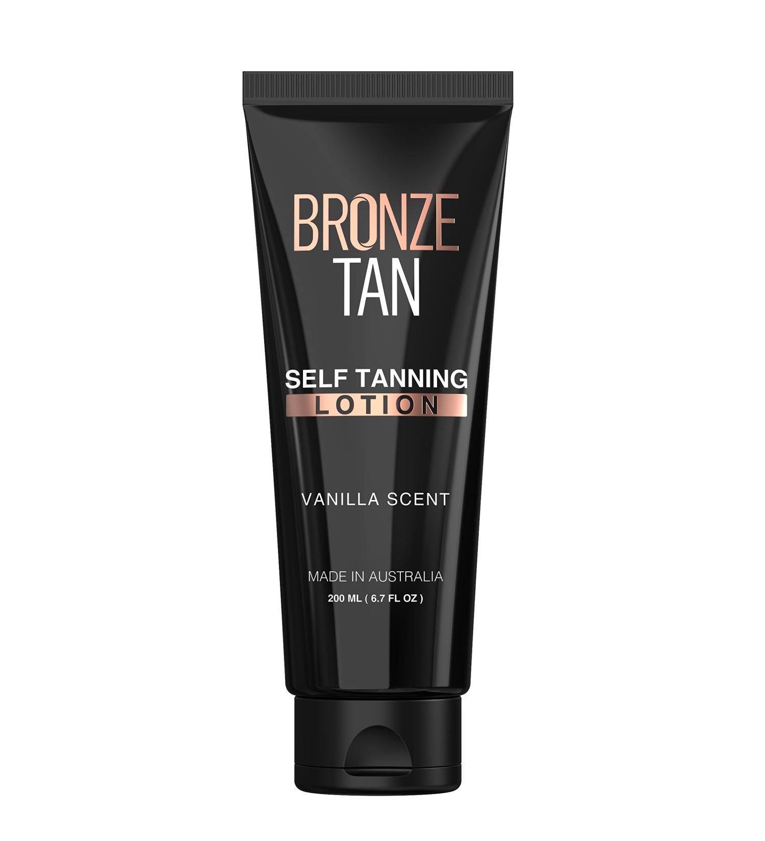 Bronze Tan Self Tanning Lotion - Luxurious Vanilla Sunless Tanner for Face & Body - Streak-Free Hydrating Formula for a Natural Glow (200ml - Buy Online on GoSupps.com