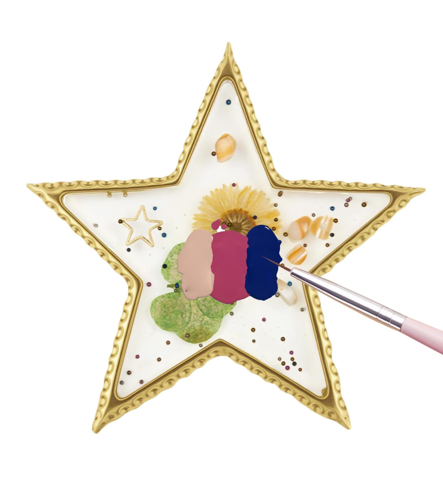 Palette de Vernis Ongles Tablette de Maquillage Multi-Couleurs pour Nails | Plateau R sin Bord Or l gant pour Pratique Manucure Domicile Institut Beaut Salon Femmes Pentacle - Buy Online on GoSupps.com