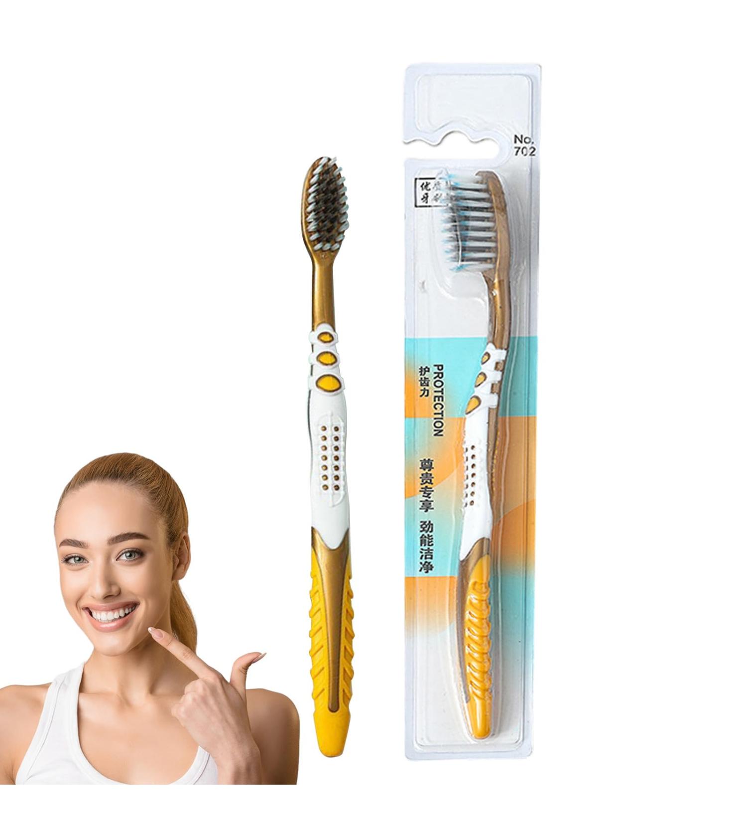Portable Soft Bristle Toothbrush - Manual Clean for Sensitive Teeth | Ideal for Family & Women | Includes Dental Floss - Buy Online on GoSupps.com