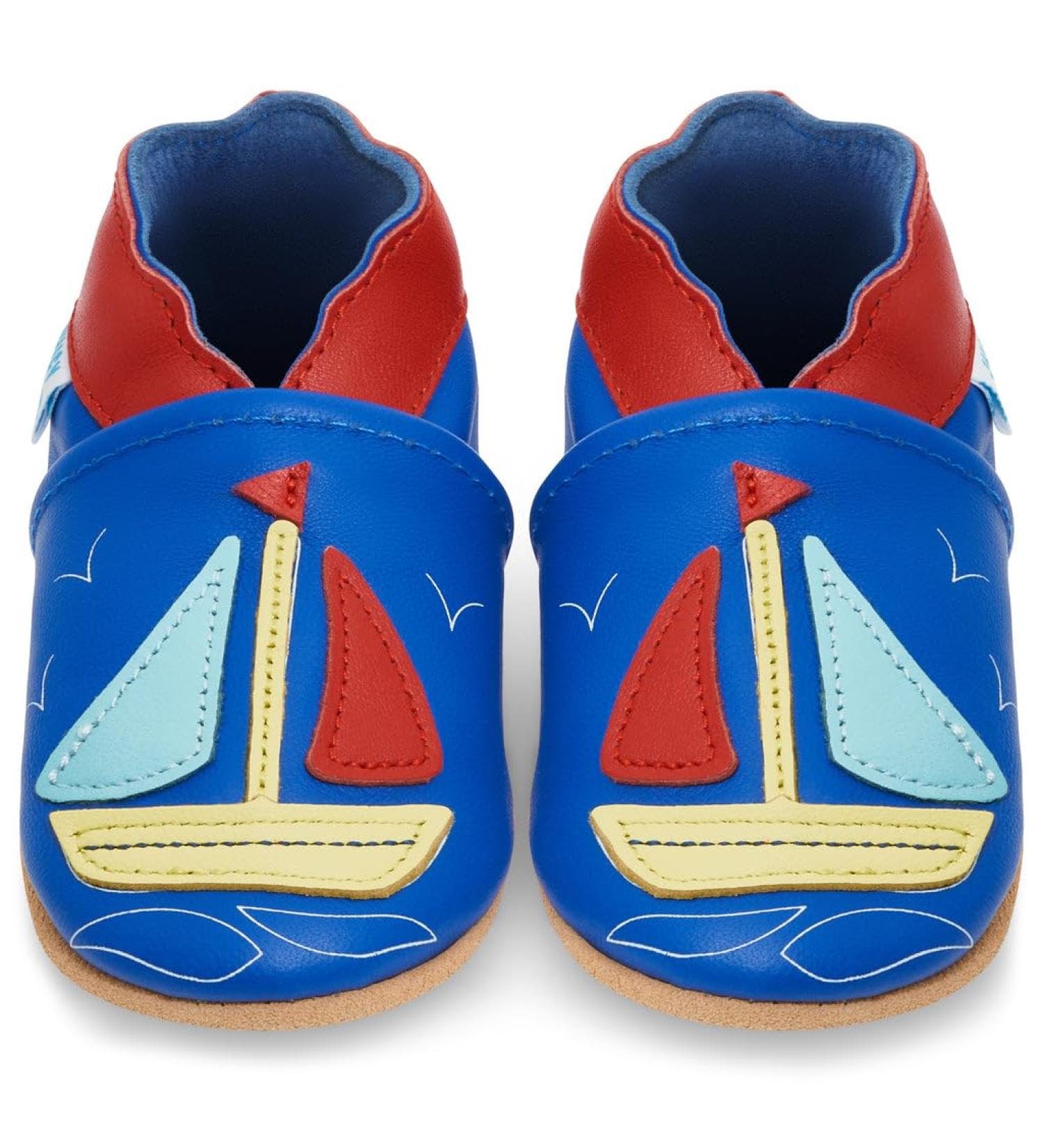 Sailing Boat Baby Shoes | Soft Sole Leather Toddler Shoes for Baby Boy or Girl (0-6 Months) - Buy Online on GoSupps.com