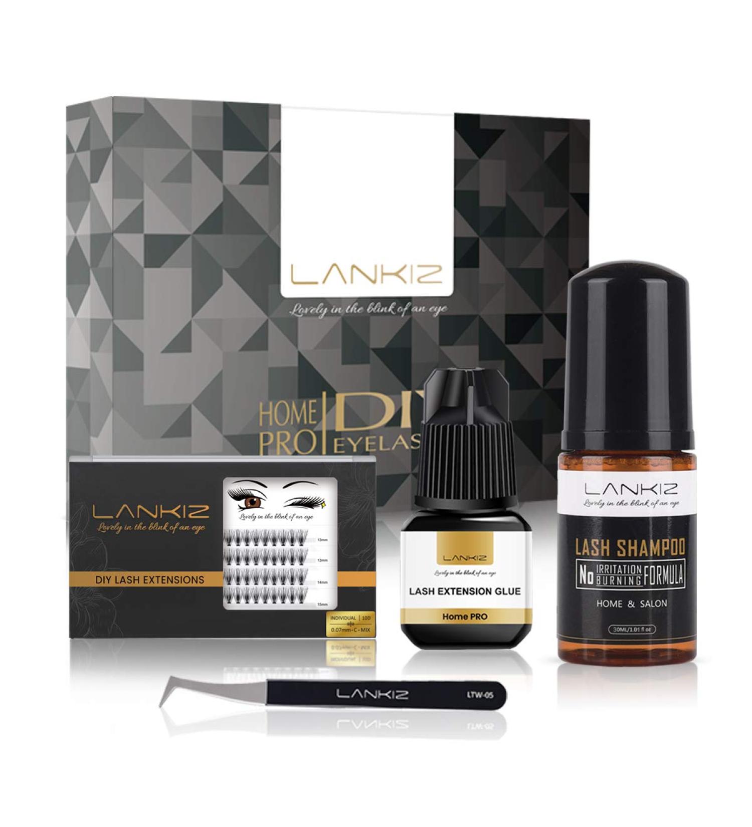 DIY Lash Extension Kit - LANKIZ Luxury Eyelash System for Home Use - Includes Individual Lashes, Glue & Tools - Buy Online on GoSupps.com