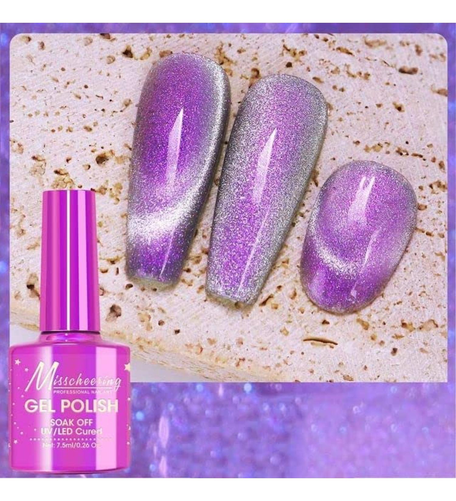 7.5ML Fantasy Gemstone Cat Eye Nail Gel Polish Holographic Semi Permanent Soak Off Sparkling Nail Varnish Aurora UV Gel - (Color: A005) - Buy Online on GoSupps.com