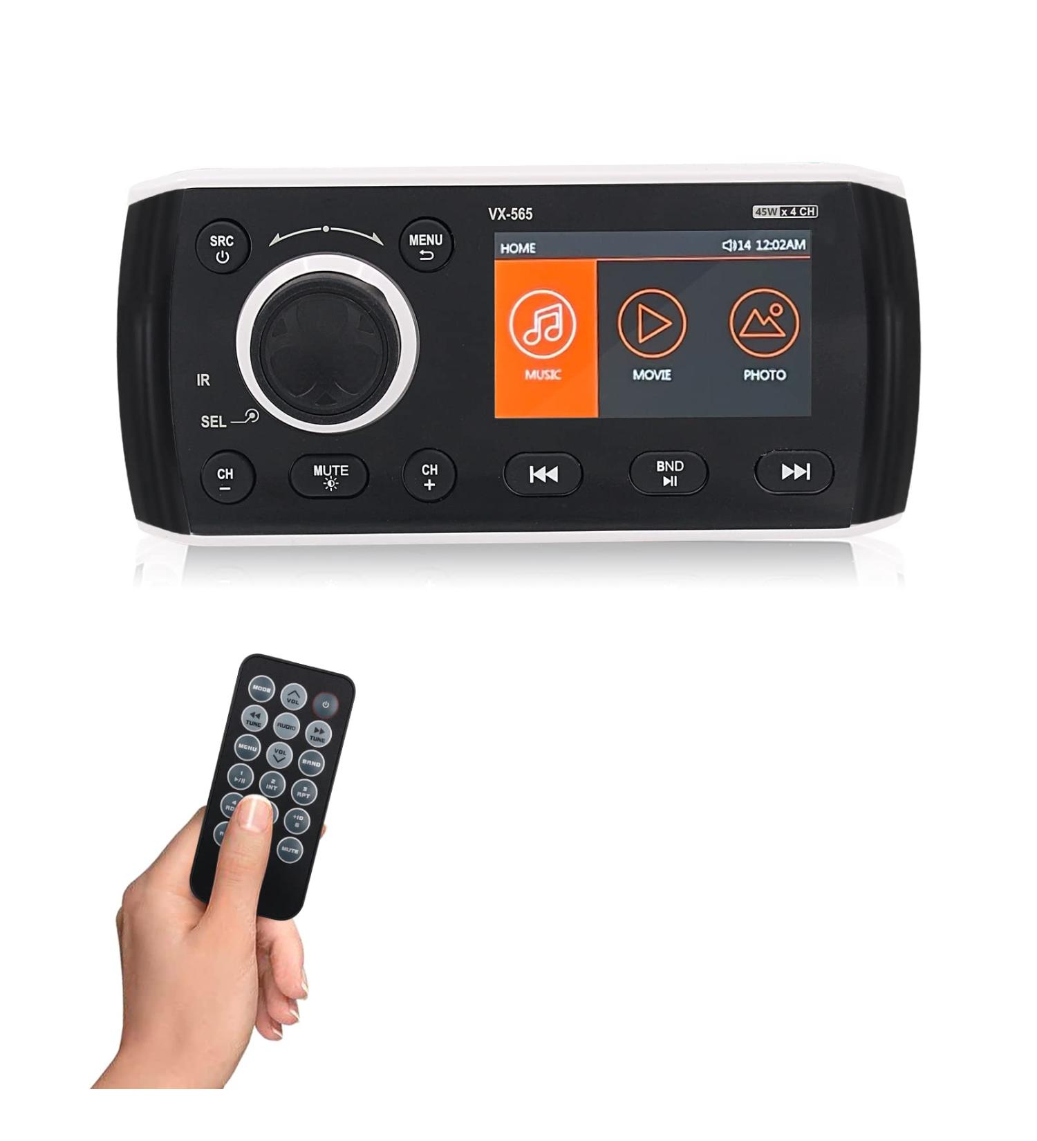 Marine Radio Digital Media Receiver - 3 Display, AM/FM, Audio/Photo/Video Playback - Ideal for Yachting, Boats, Campers, Motorcycles, UTVs, ATVs, Golf Carts - Buy Online on GoSupps.com