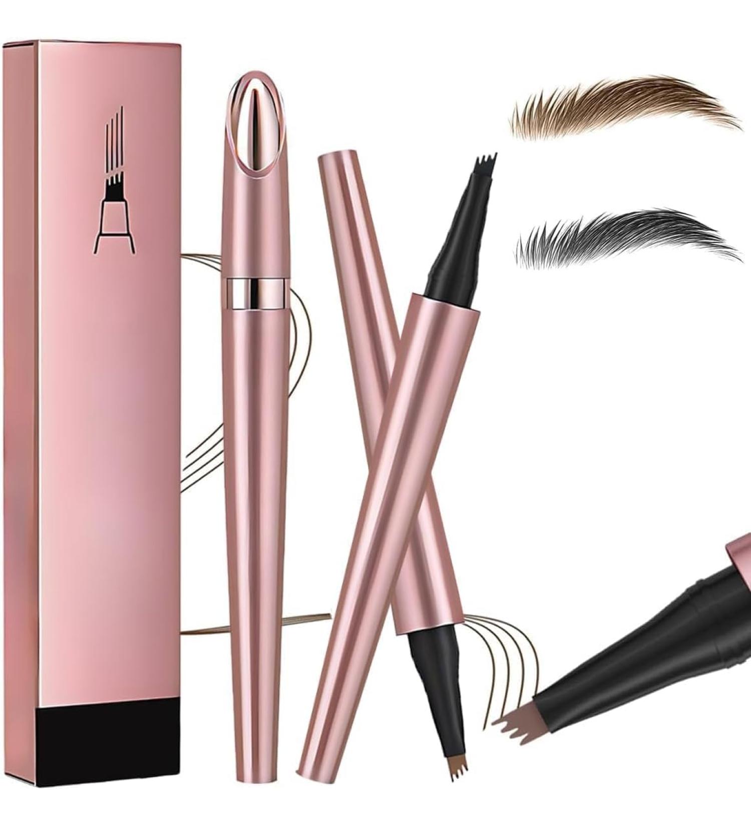 Magic Eyebrow Pencil - 2024 New 3D Waterproof Microblading Eyebrow Pencil Contouring Pen - Natural Long-Lasting Fine Stroke Microblading 4 Tip Eyebrow Pencil (Light Brown+Black) - Buy Online on GoSupps.com