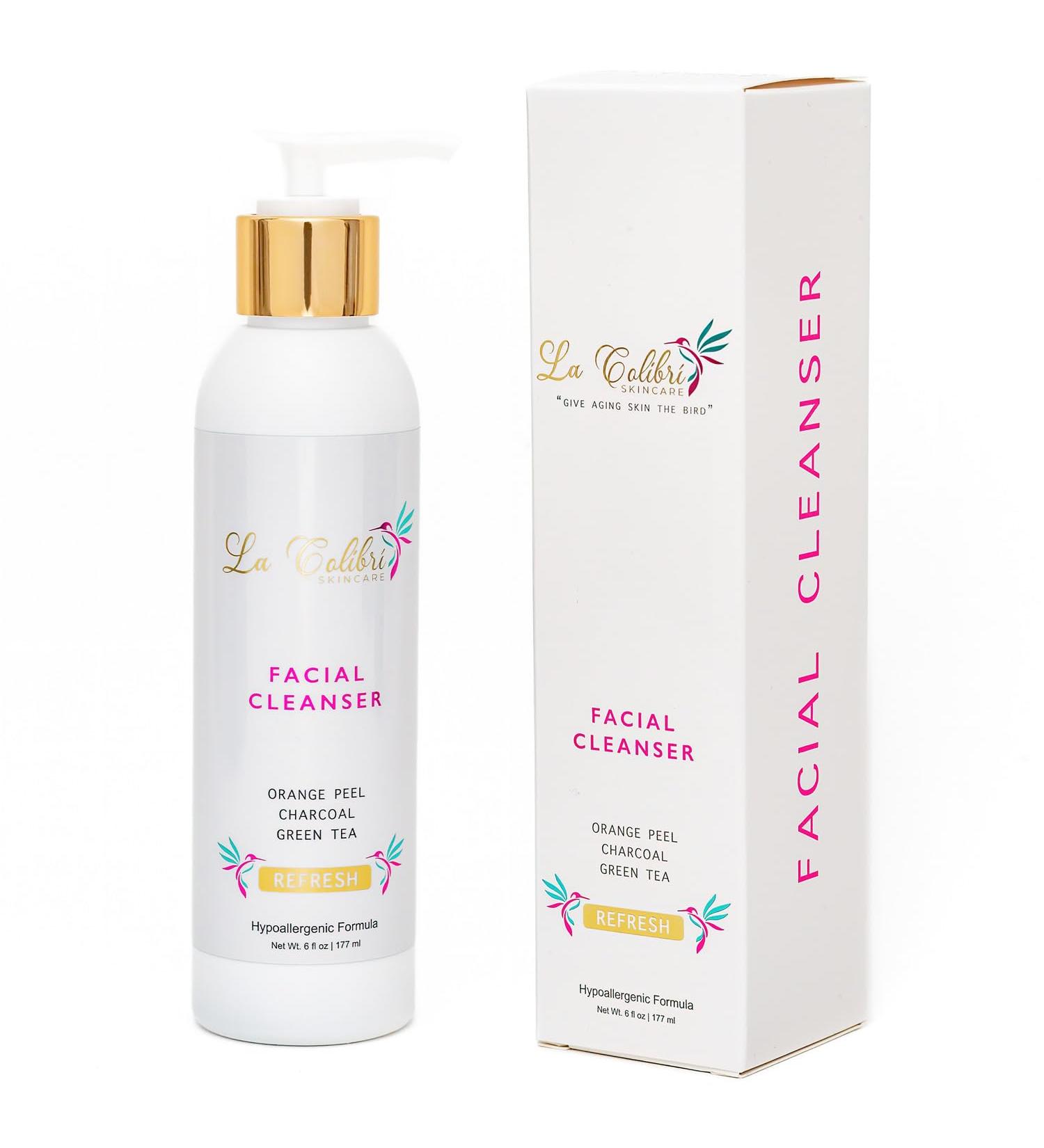 Refresh Daily Facial Cleanser for Oily & Sensitive Skin - Vegan Hypoallergenic Face Wash with Activated Charcoal & Vitamin C - Buy Online on GoSupps.com