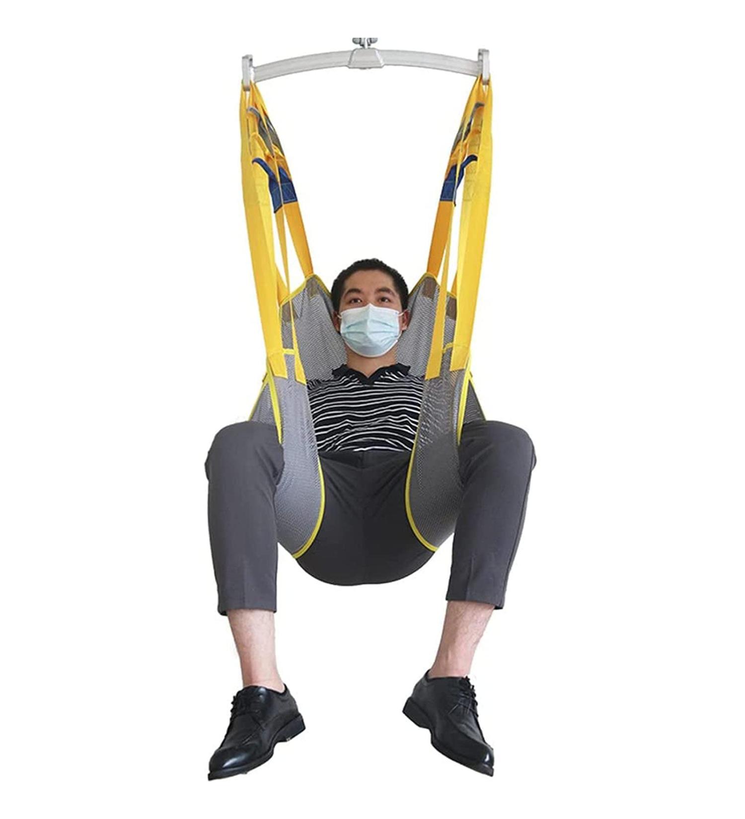 Transfer Nursing Sling Lift Toileting Sling Large Mesh Sling for Shower Hoist Lift Dress Toileting Access Padded Sling with Headrest Yellow Medium - Buy Online on GoSupps.com