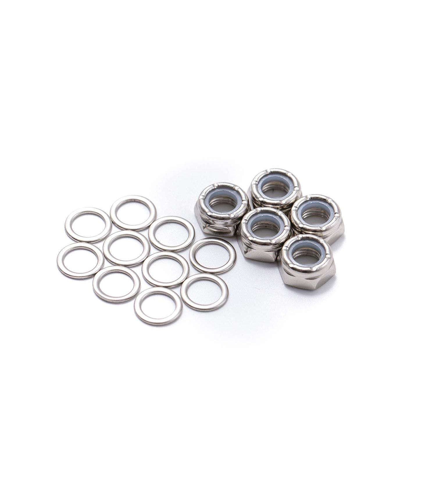 ELOS Longboard Skateboard Hardware Kit - Lock Nuts, Axle Washers, Speed Rings, 5 Sets of Locking Truck Nuts - Buy Online on GoSupps.com