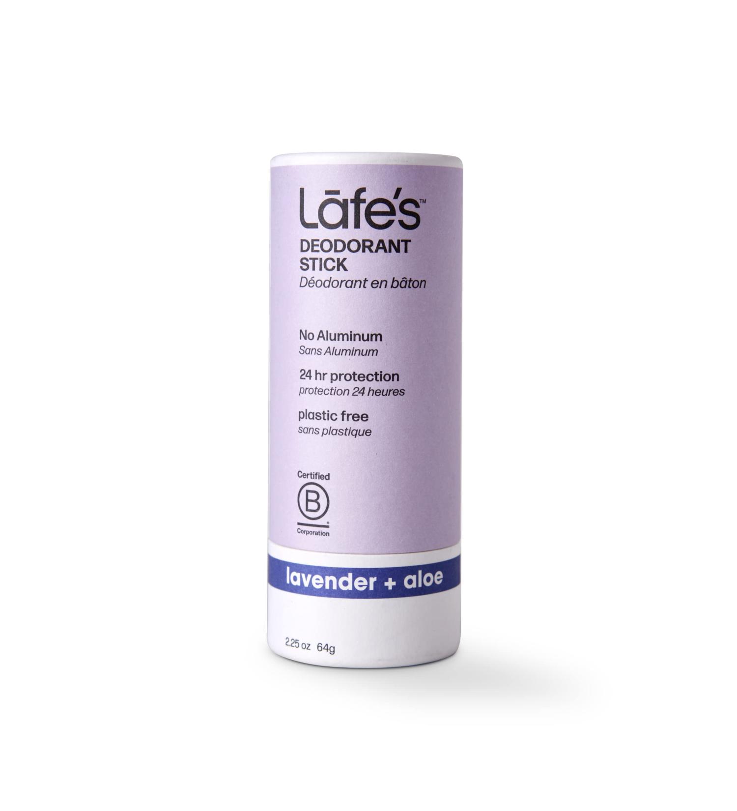 Lafe's Natural Deodorant | 2.25oz Plastic Free Natural Deodorant Stick in Paper Packaging | Aluminum Paraben and Baking Soda Free with 24-Hour Protection (Lavender & Aloe) Lavender & Aloe 64 Gram - Buy Online on GoSupps.com