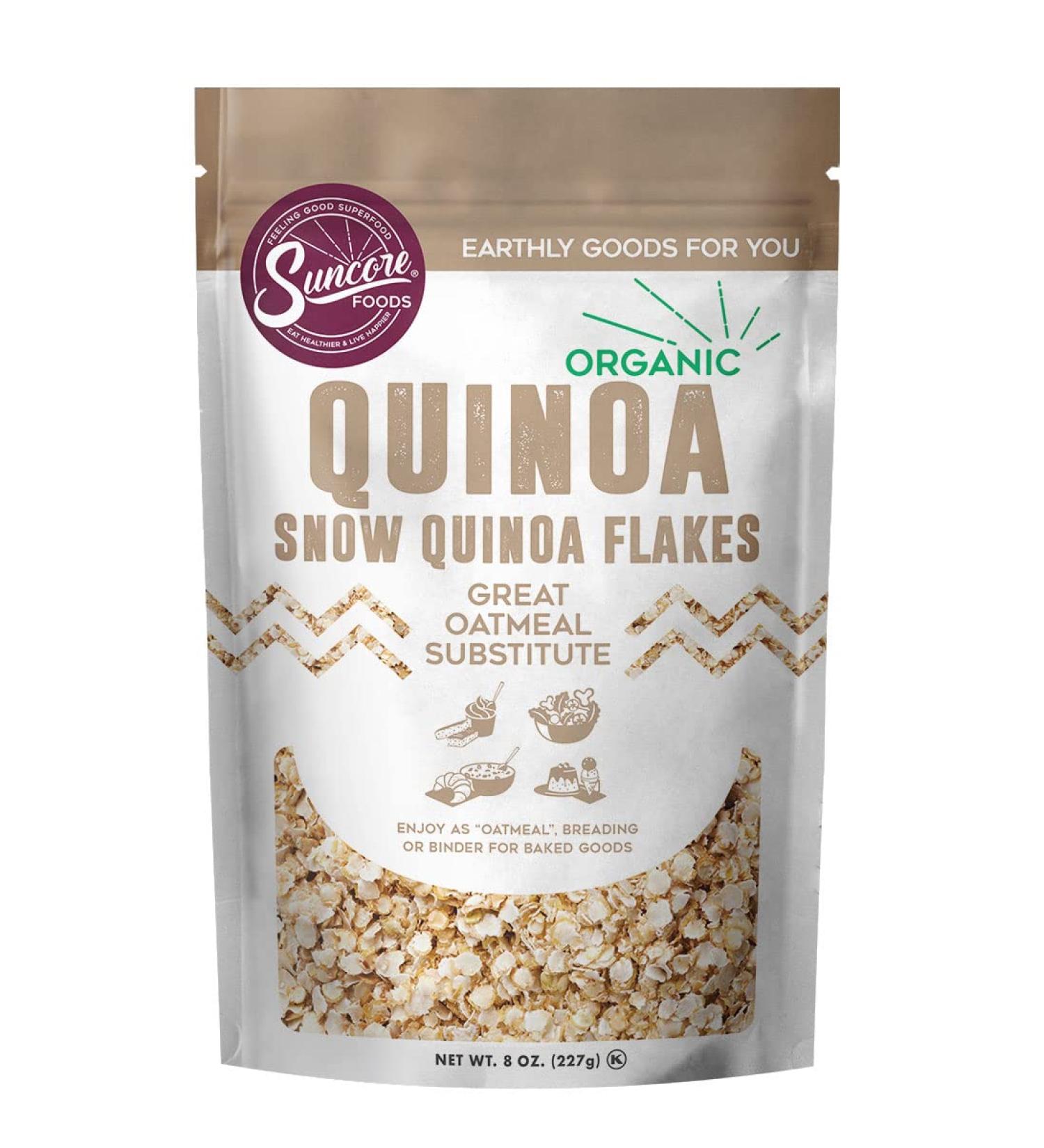 Suncore Foods Organic Quinoa Flakes 8oz - Gluten-Free, Non-GMO, Kosher - Buy Online on GoSupps.com