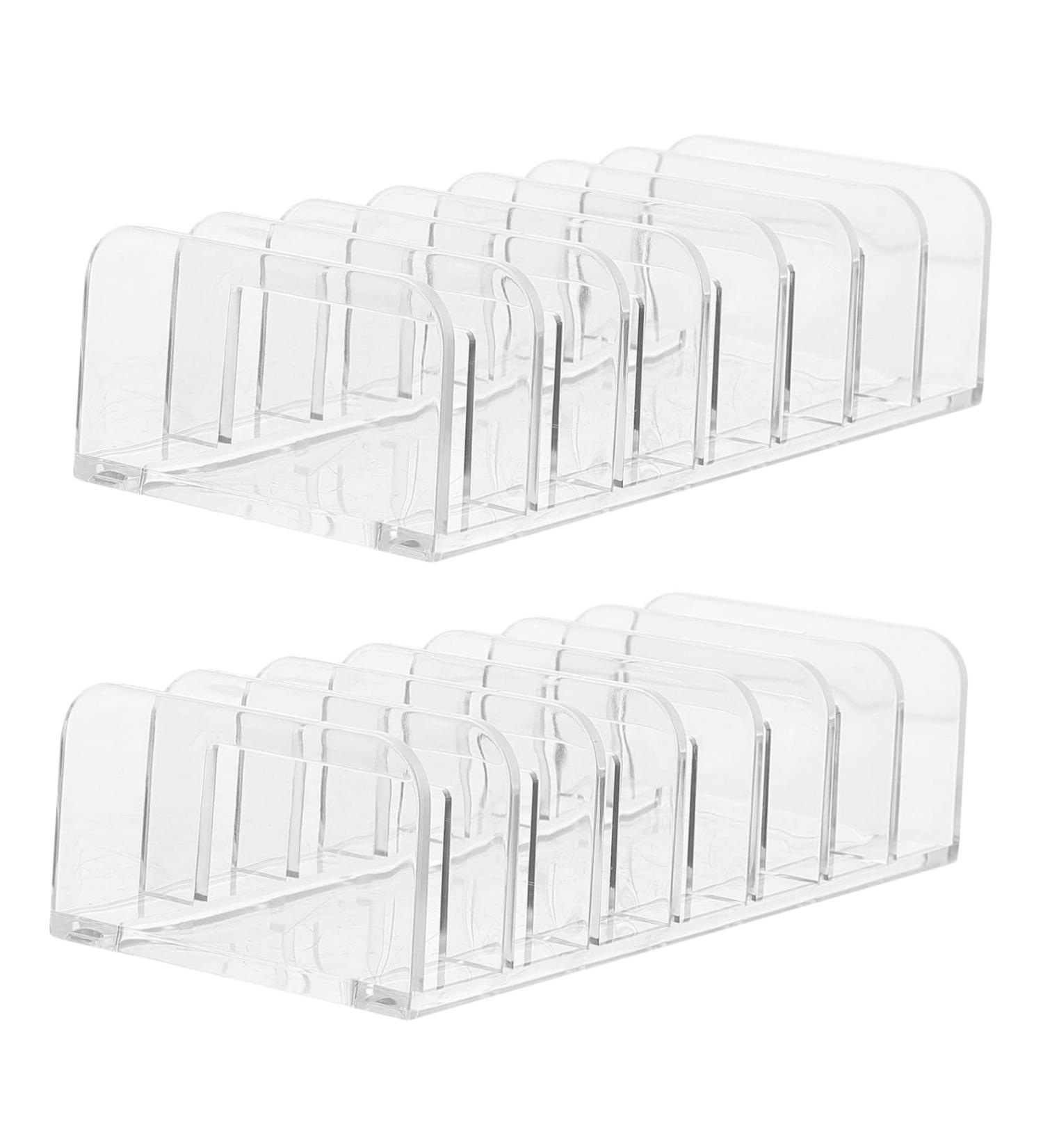 STOBAZA 2pcs Partition Storage Display Rack Home Cosmetic Holder Eyeshadow Organizer Storage Rack Make up 17X7X4CM Transparent - Buy Online on GoSupps.com