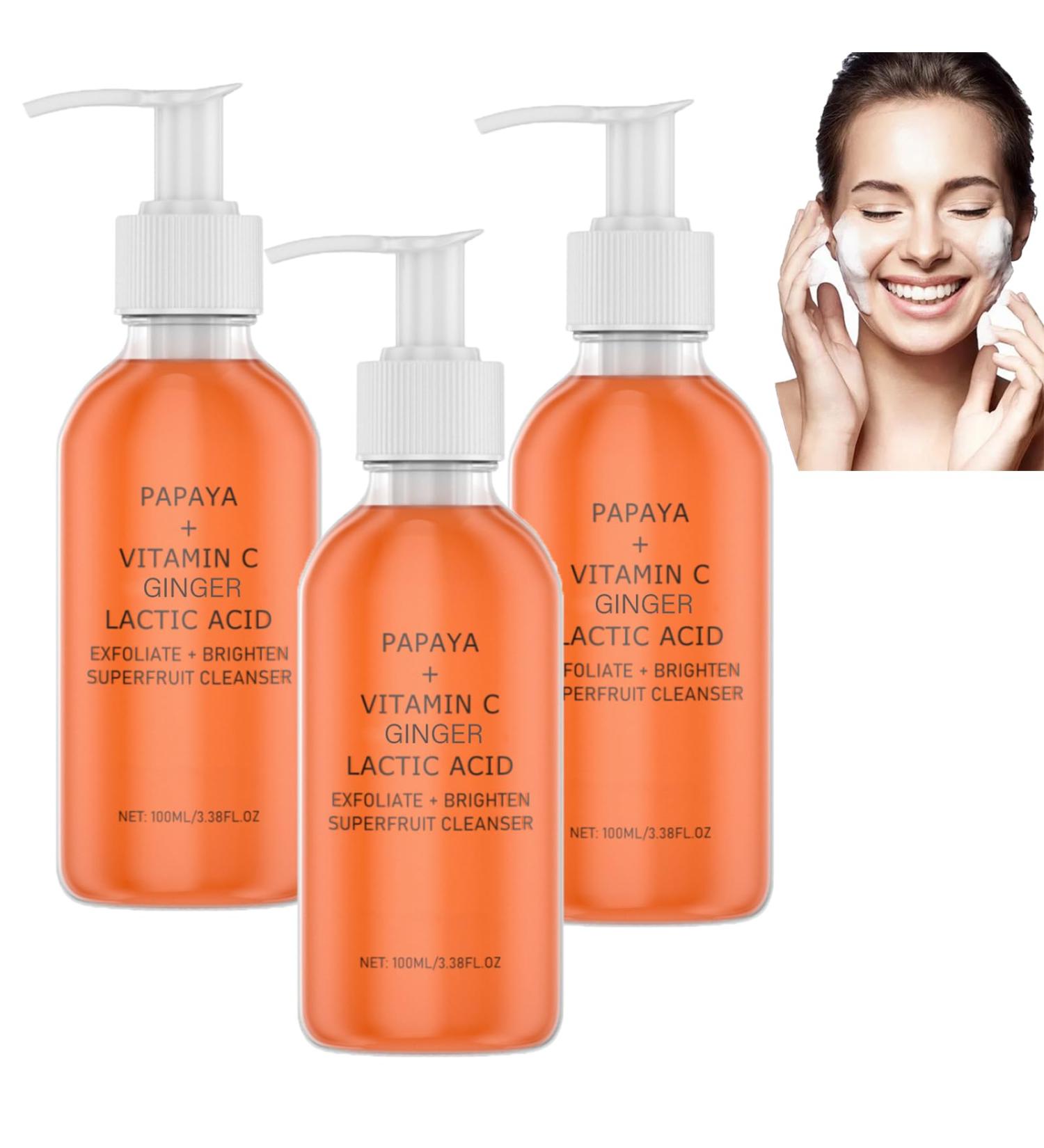  homomdy Papaya facial cleanser gentle exfoliating facial cleanser with vitamin C for an even skin tone moisturizing cleanser for dry skin deep pore cleansing non-shrinking - Buy Online on GoSupps.com