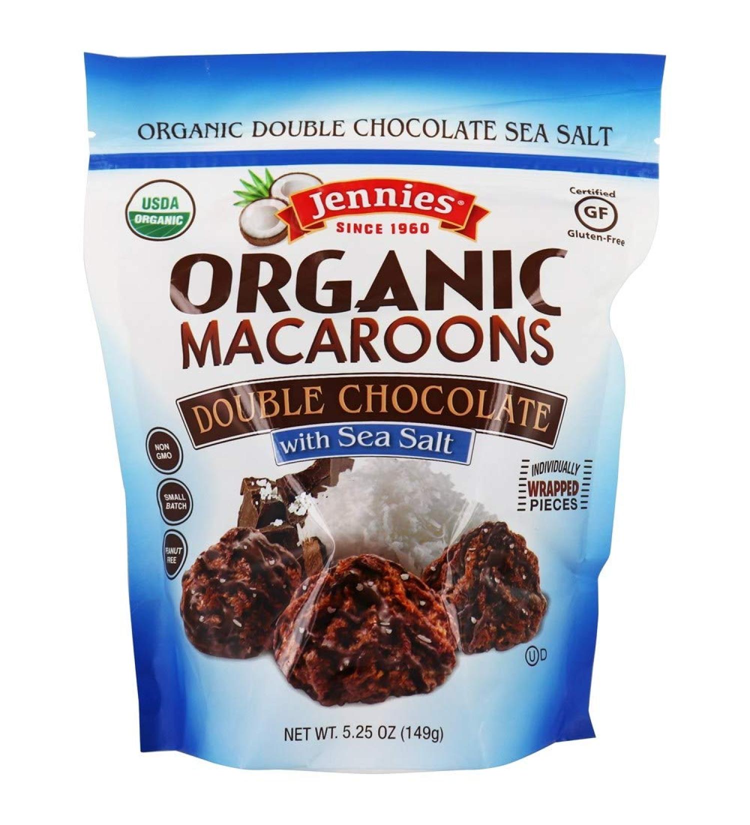 Buy Jennies Organic Double Chocolate Macaroons with Sea Salt - 5.25 oz | Delicious & Healthy Treat - Buy Online on GoSupps.com