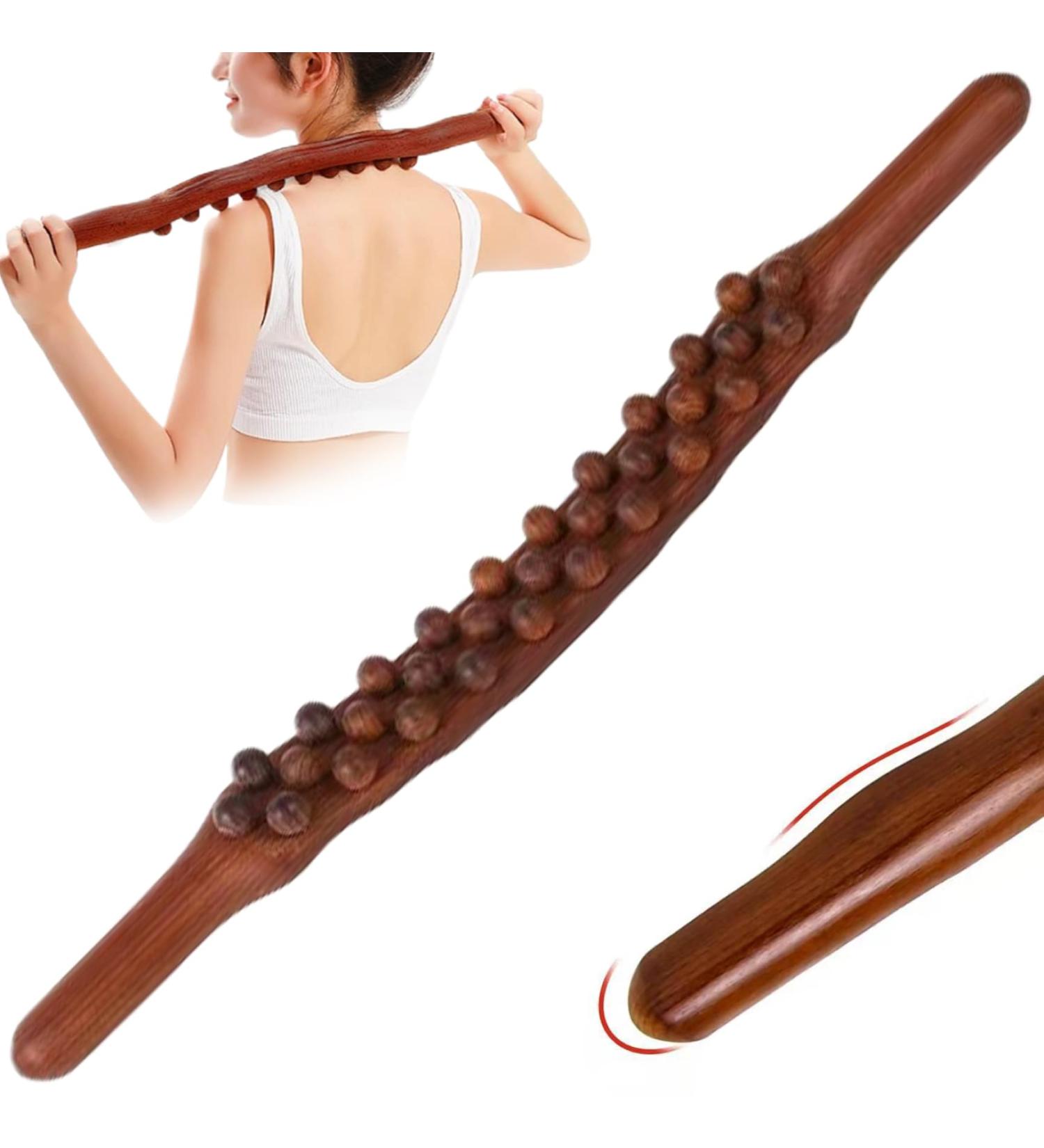 Holz Therapy - 31 Pearl Massage Roller Stick & 23 Gua Sha Wooden Massage Tools for Lymphatic Drainage & Muscle Pain Relief | Best Body Shaping Massage Tools - Buy Online on GoSupps.com