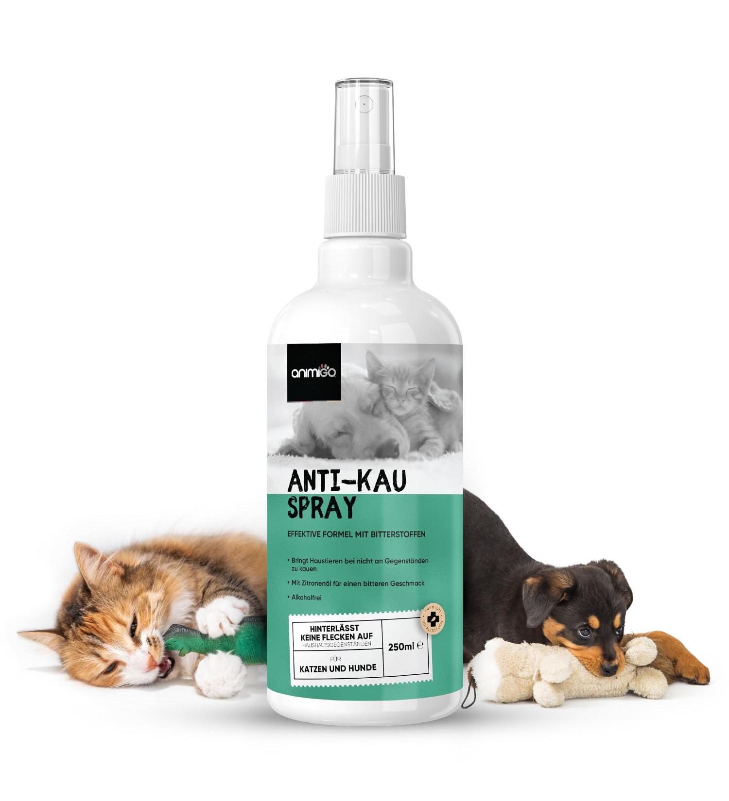 Animigo Anti-Kau Spray 250ml - Alcohol-Free Bitter Spray for Cats & Dogs - Protect Furniture & Sofas from Scratching - Long-Distance Defense for Pets - Buy Online on GoSupps.com