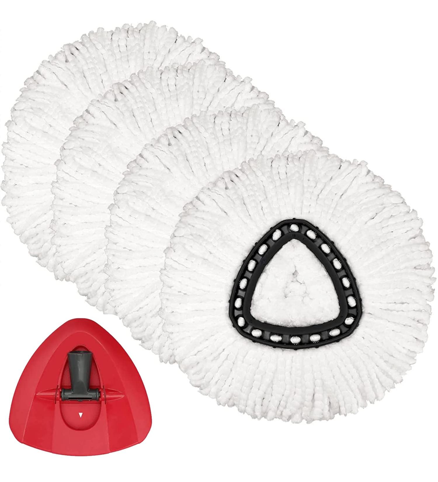 4 Pack Spin Mop Replacement Heads | Compatible with O Cedar EasyWring Mop | 100% Microfiber | Machine Washable | Easy to Replace | Deep Cleaning | 1 Tank System - Buy Online on GoSupps.com