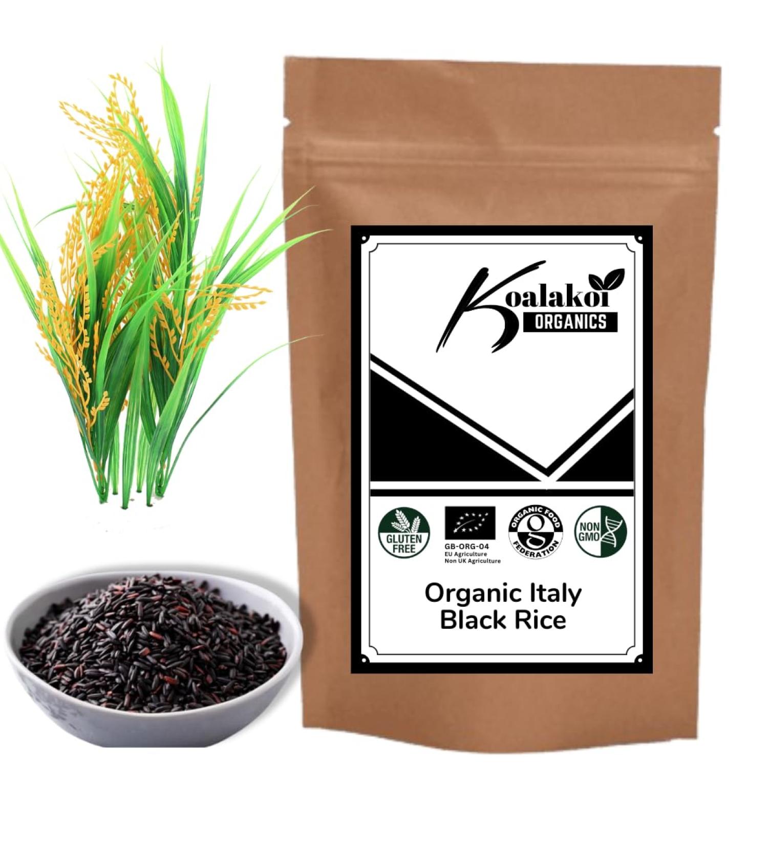 ORGANIC Italian Black Rice | Forbidden Rice | Emperor rice (400g - 5kg) 100% Natural no Additives or Preservatives Perfect healthy & safe option for Vegetarians - Free UK delivery by Koalakoi (400g) - Buy Online on GoSupps.com