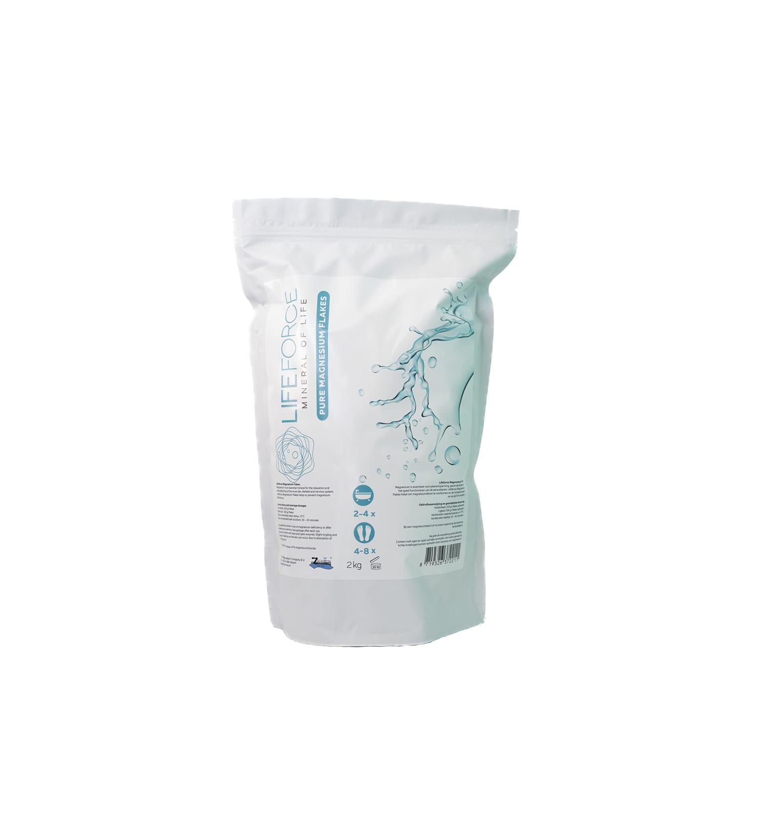 The Magnesium Company BV Lifeforce Magnesium Flakesbath salts 2 kg Pure Zechstein Magnesium chloride 100 natural and pure - Buy Online on GoSupps.com