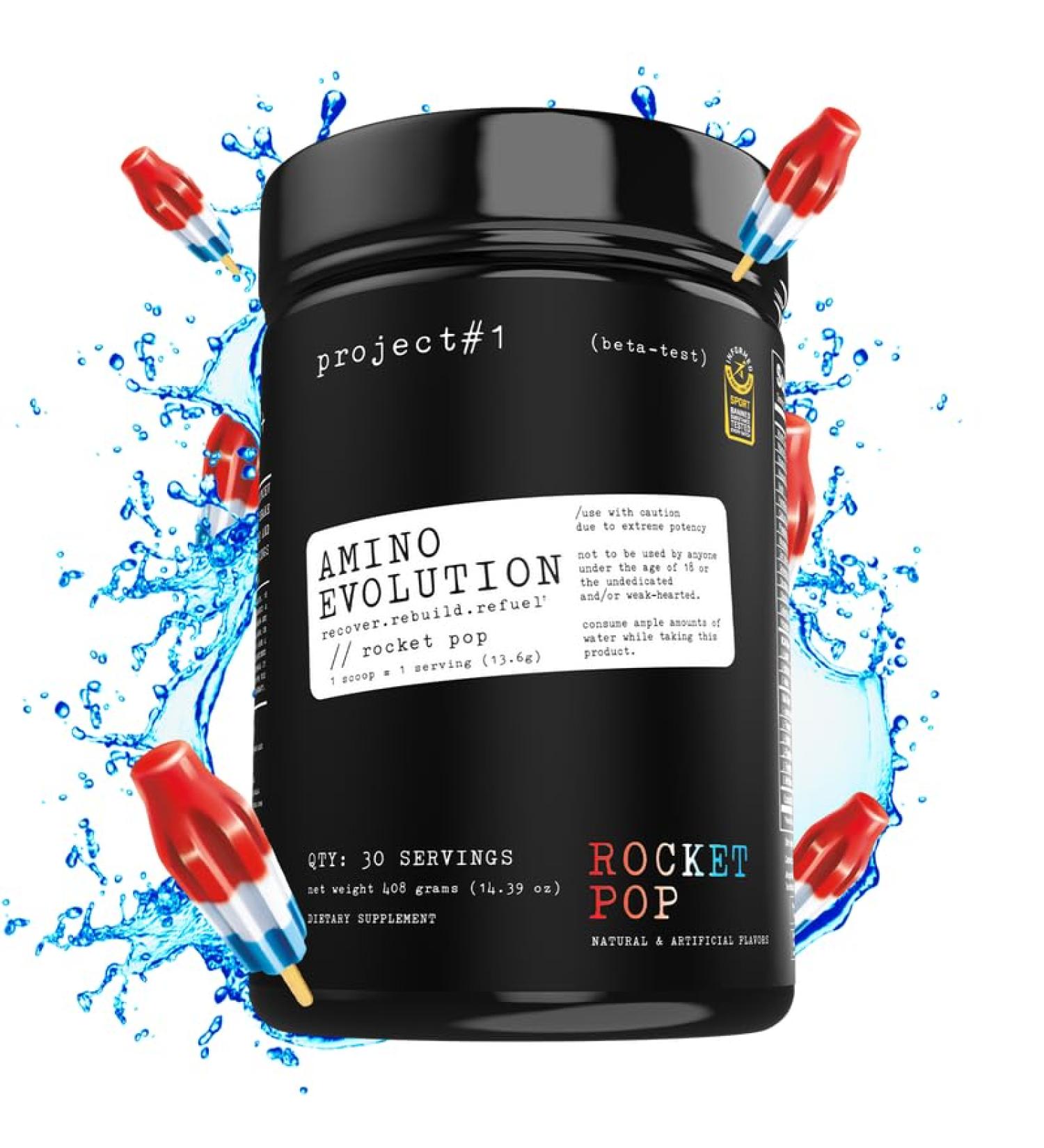 AminoEVolution Muscle Support & Recovery BCAAs EAAs & Electrolytes Keto Friendly Pre & Post Workout Powder RocketPop Flavor 30 Servings Worldwide Shipping - Buy Online on GoSupps.com
