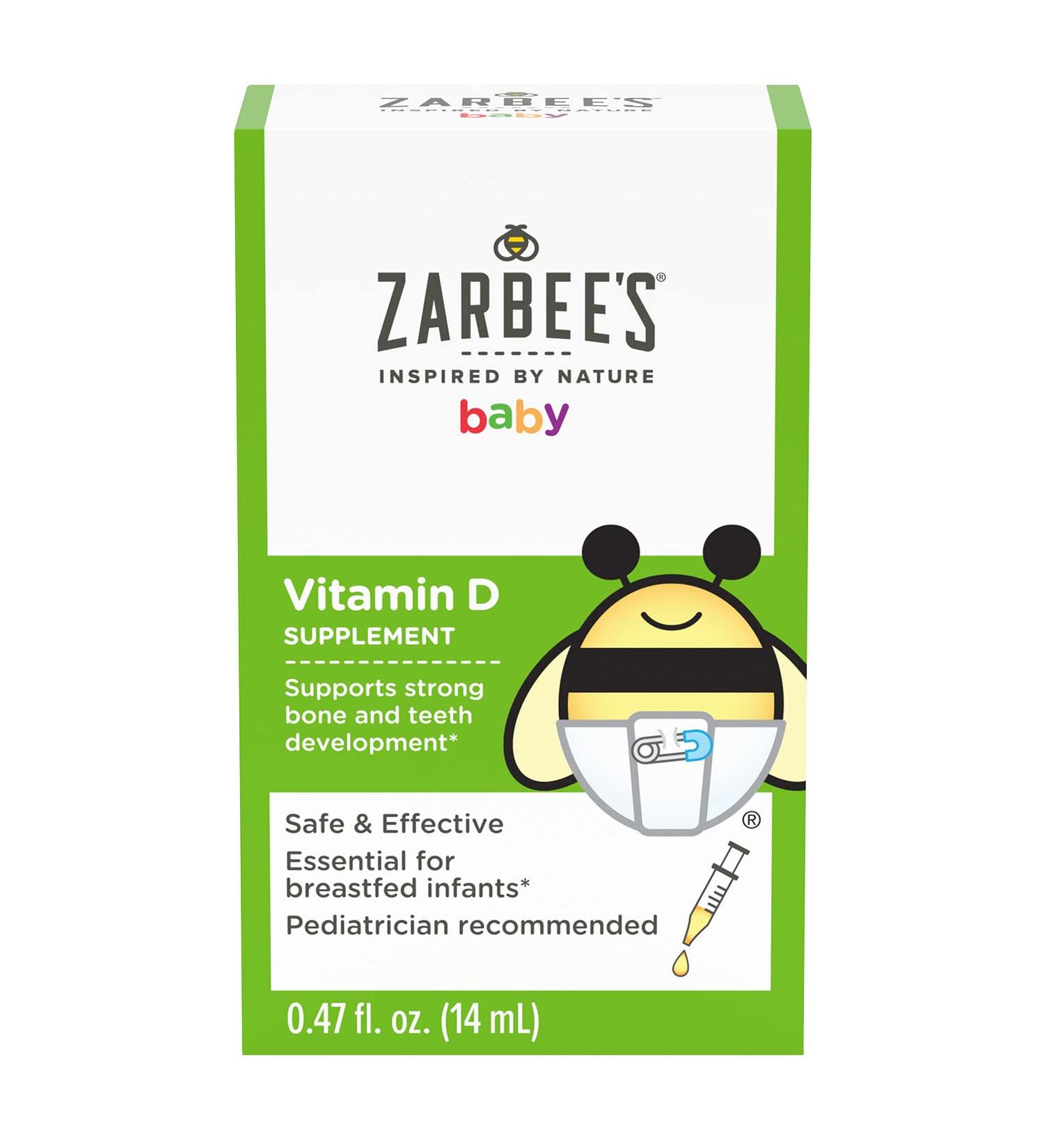 Zarbee's Baby Vitamin D Drops - 0.47 fl oz (14 ml) | Immune Support & Bone Health - Buy Online on GoSupps.com