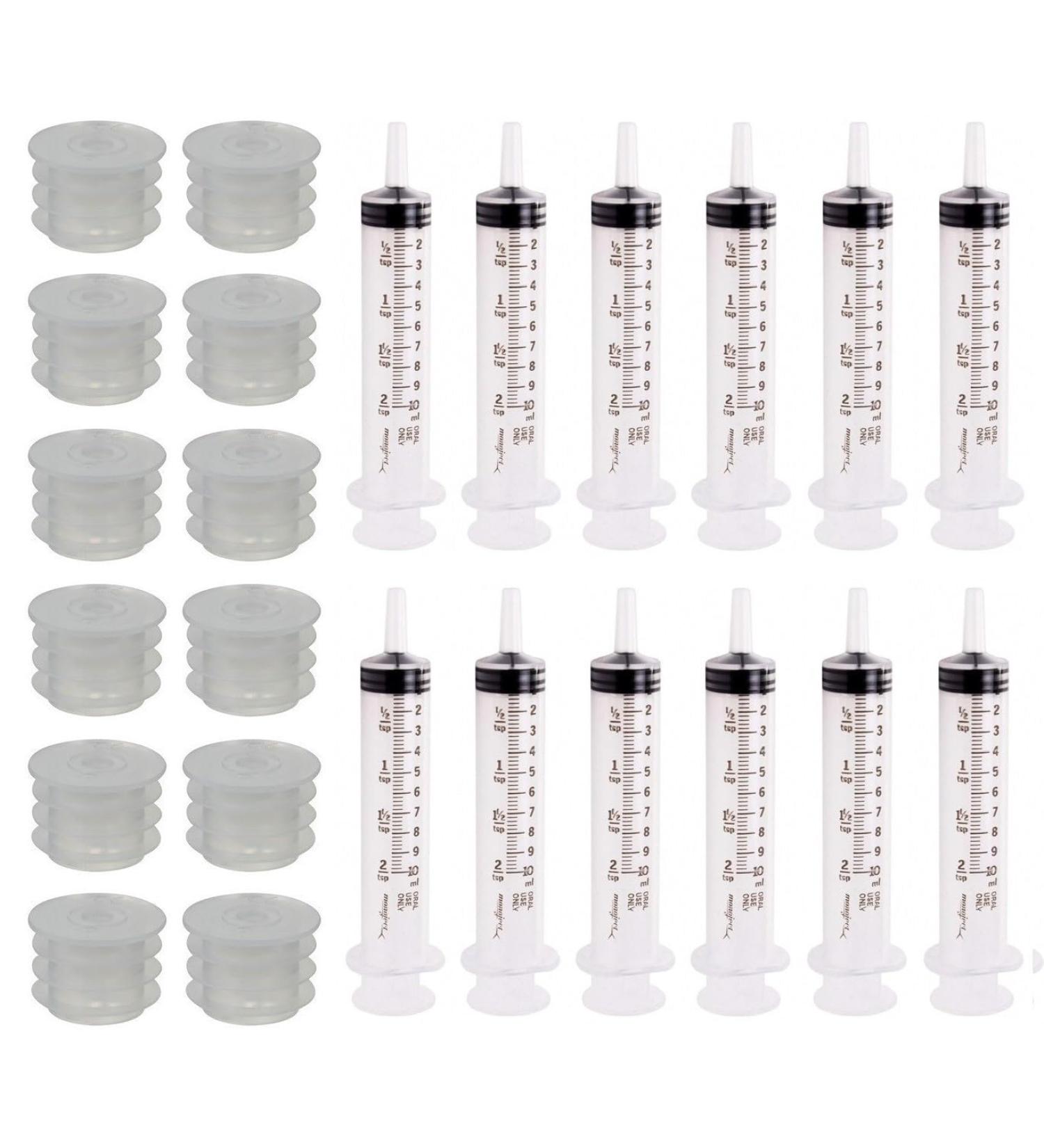 Press-in Bottle Adapter for 24mm Bottles with 10ml Oral Syringes - Pack of 12 | International Shipping Available - Buy Online on GoSupps.com