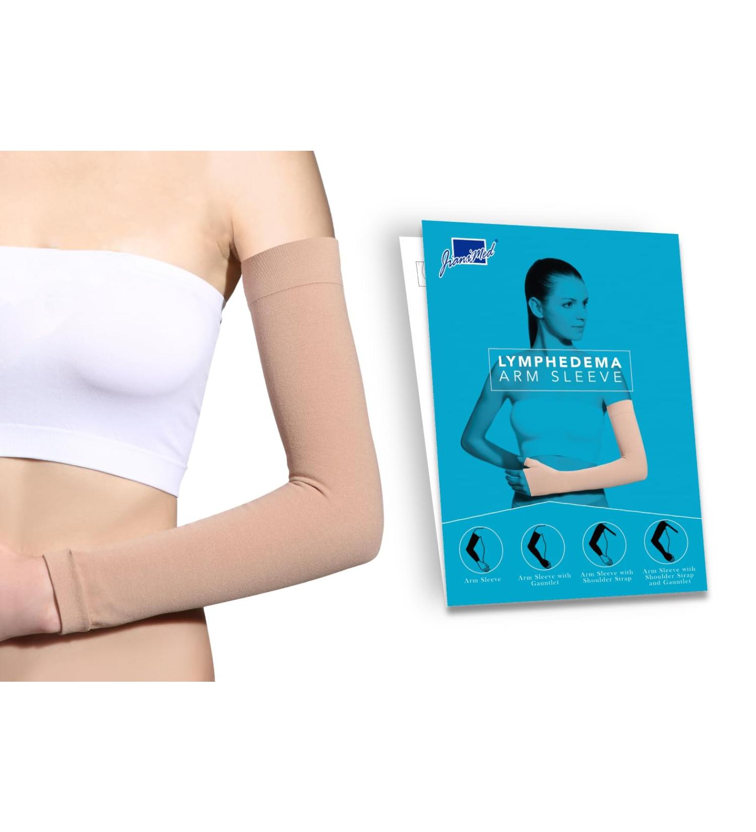Lymphedema Arm Sleeve - Graduated Compression 20-30 mmHg for Swelling Blood Circulation & Support - Taiwan Excellence - Size M Beige - 1 PC - Buy Online on GoSupps.com